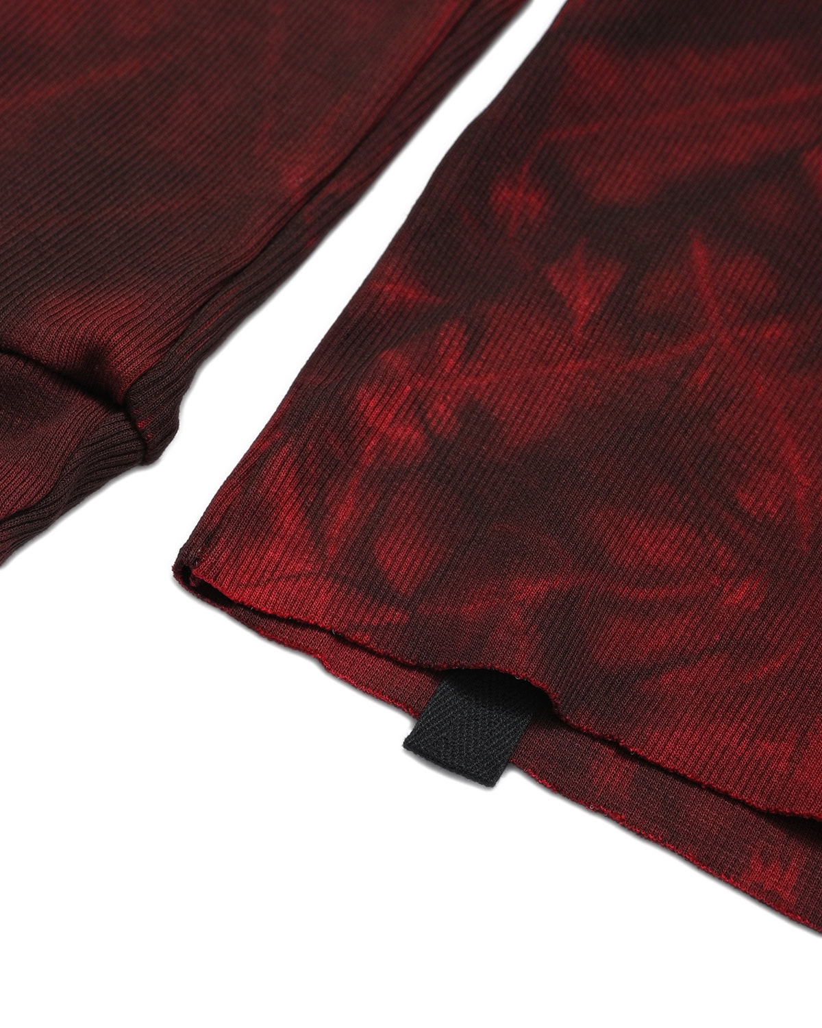 MINOAR - Cloud Red Layer Rib Knit Sweater, Men's black cotton sweater with thumb openings - 9
