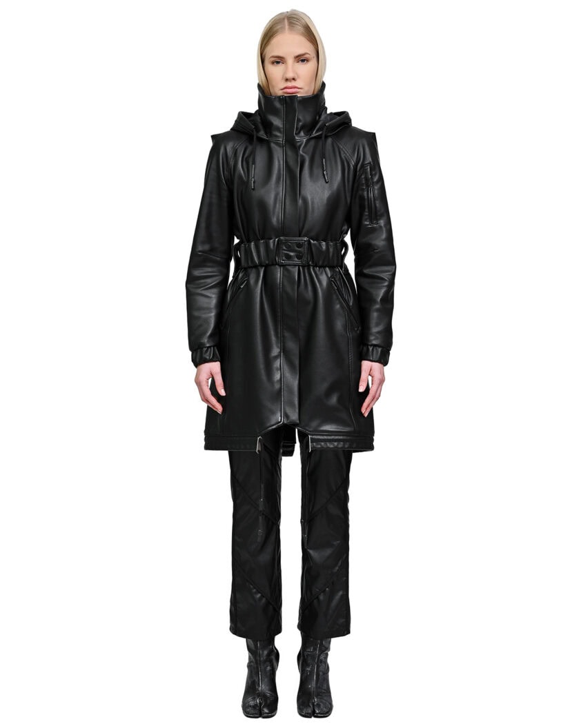 Construct Vegan Leather Cinched Parka - MINOAR.COM