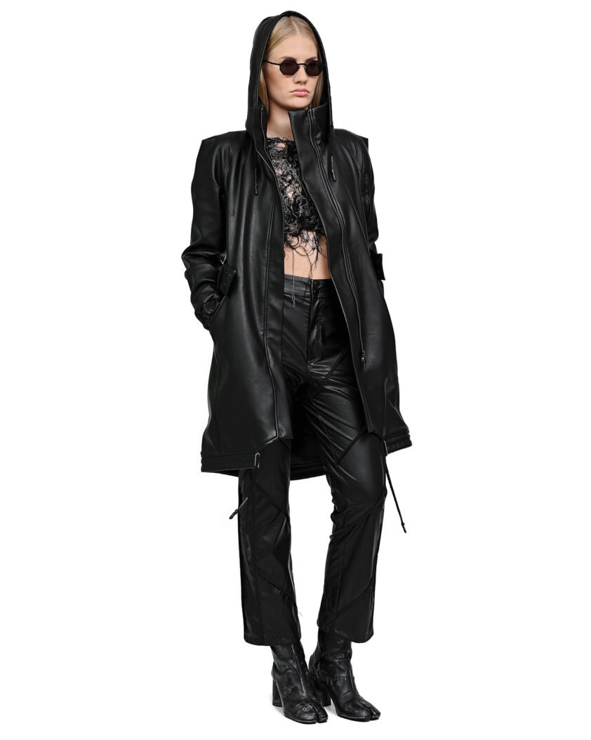 Construct Vegan Leather Cinched Parka - MINOAR.COM