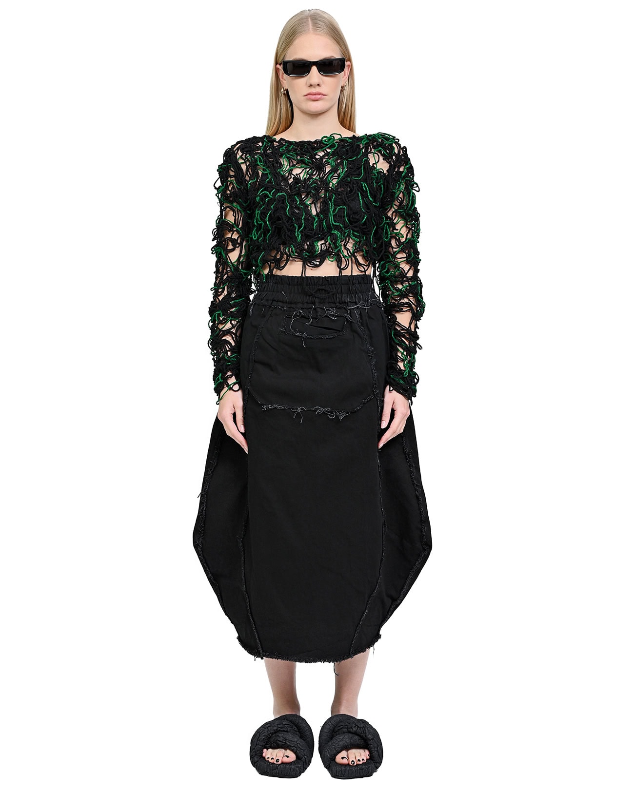 Fiber Bond Wrangle Crop Cut Sweater - Image 6