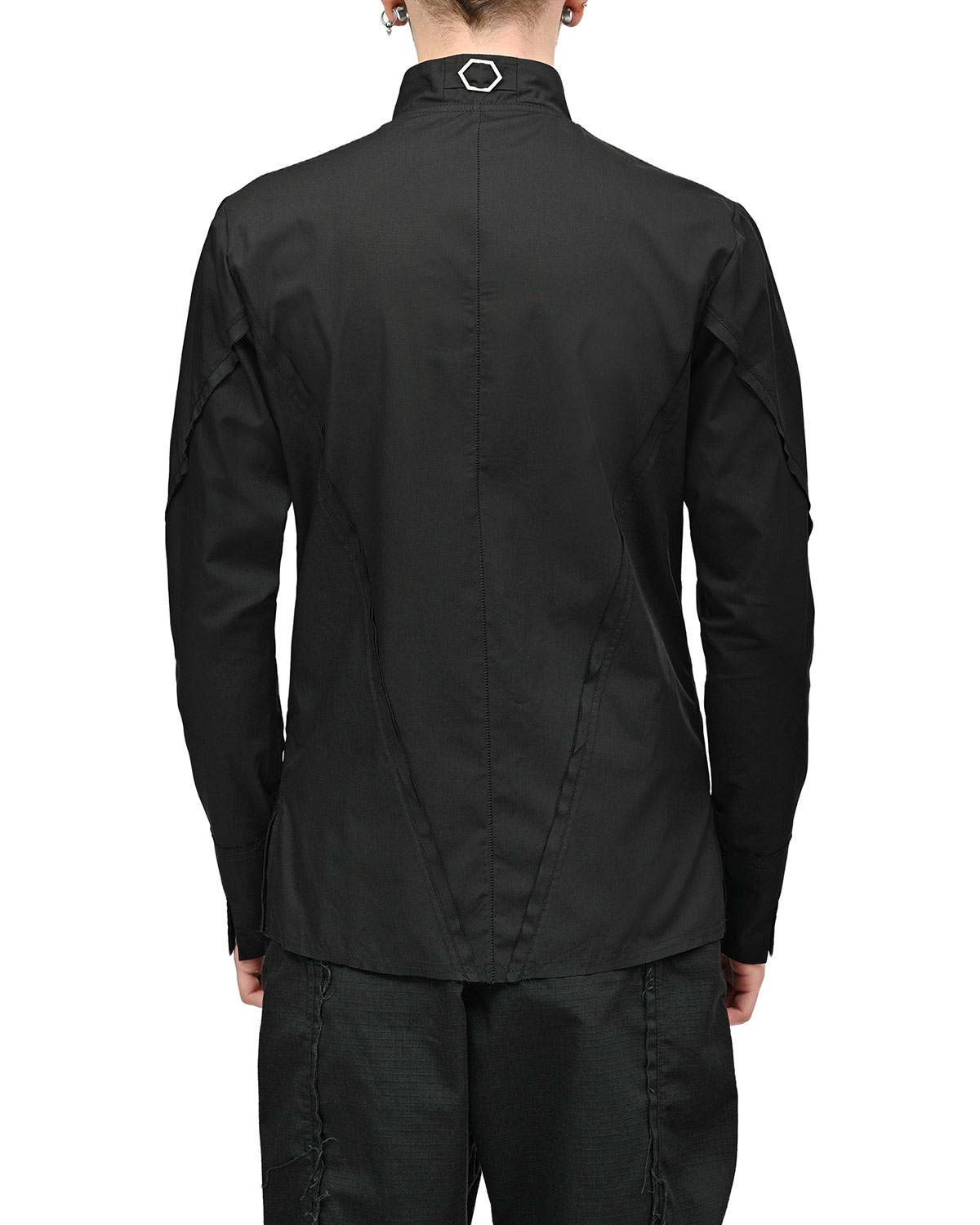Deconstruct Collarless Layers Shirt - Image 7