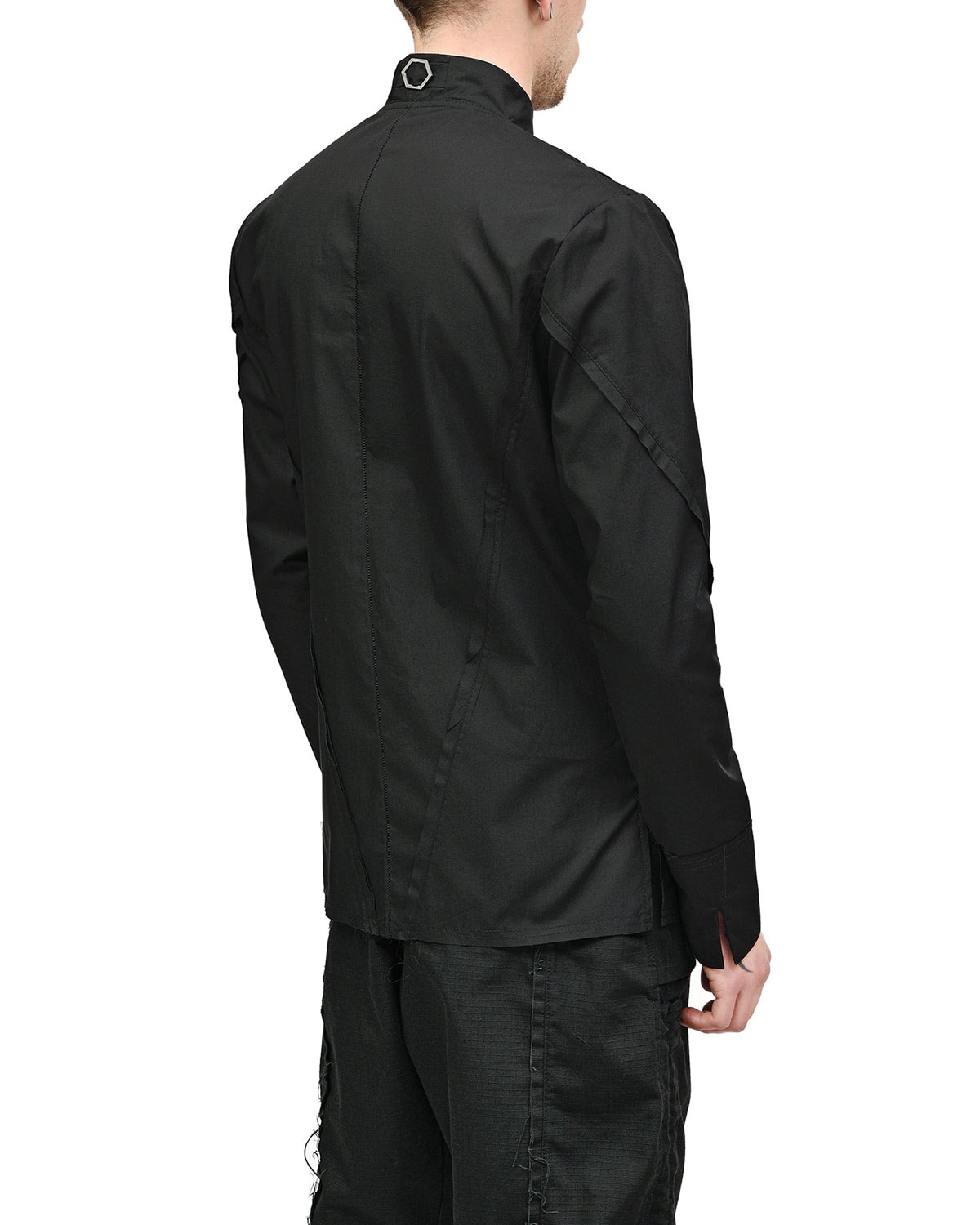 Deconstruct Collarless Layers Shirt - Image 6