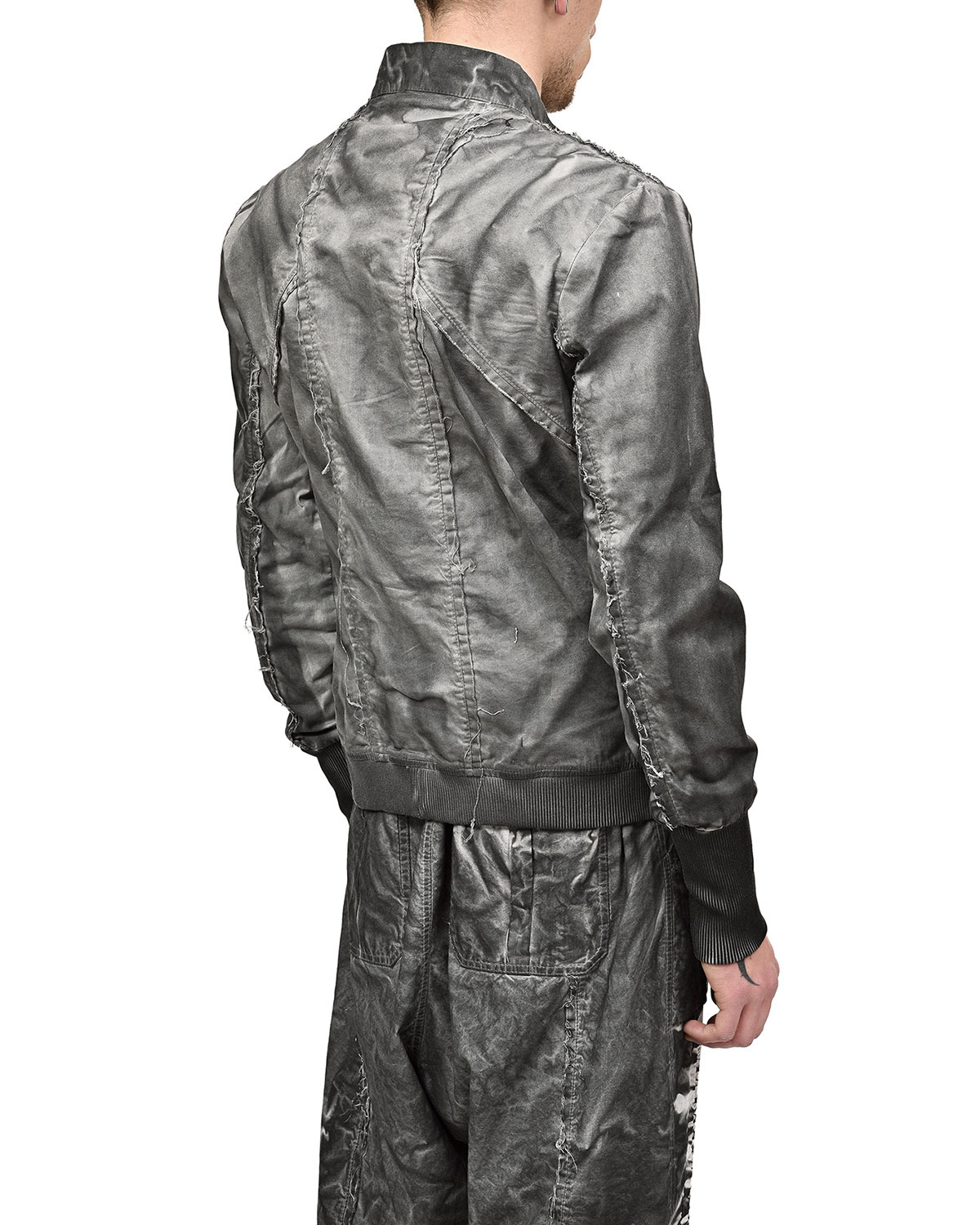 Granite Grey Dyed Bomber Jacket - Image 10