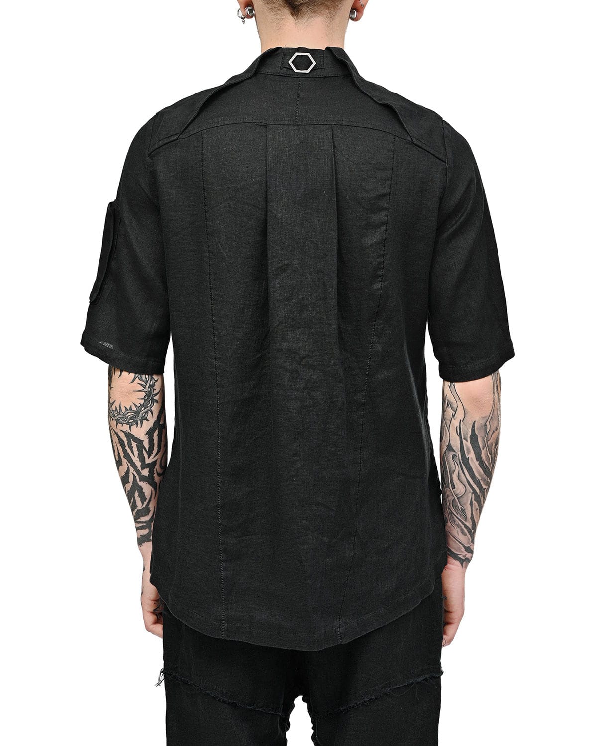 Linen Construct Utility Short-sleeve Shirt - Image 6