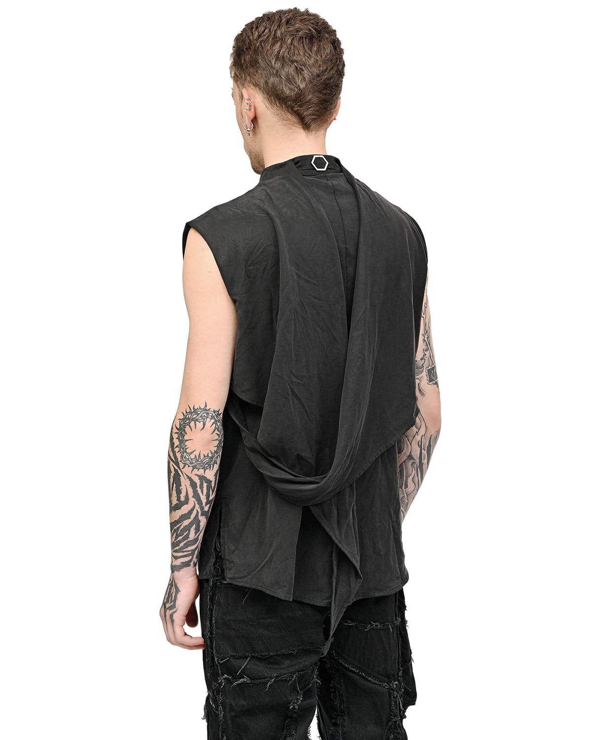 Soft Wrinkle Layers Sleeveless Shirt - Image 7
