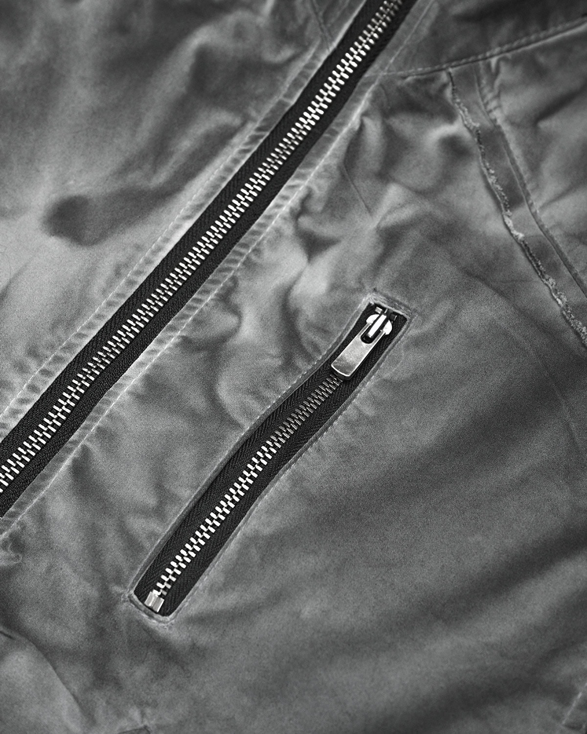 Granite Grey Dyed Bomber Jacket - Image 9