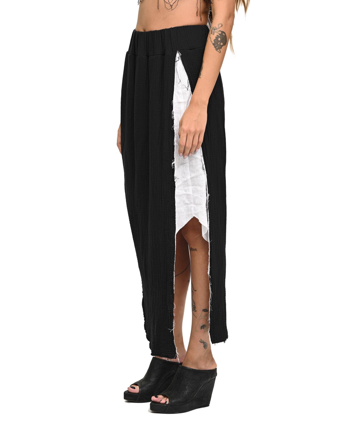 Contrast Draped Layers Soft Skirt - Image 5