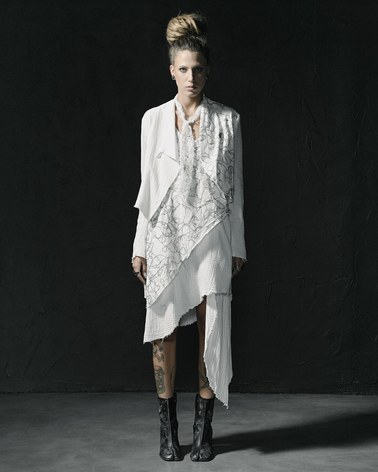Diffused Asymmetry Soft Layers Dress - Image 5