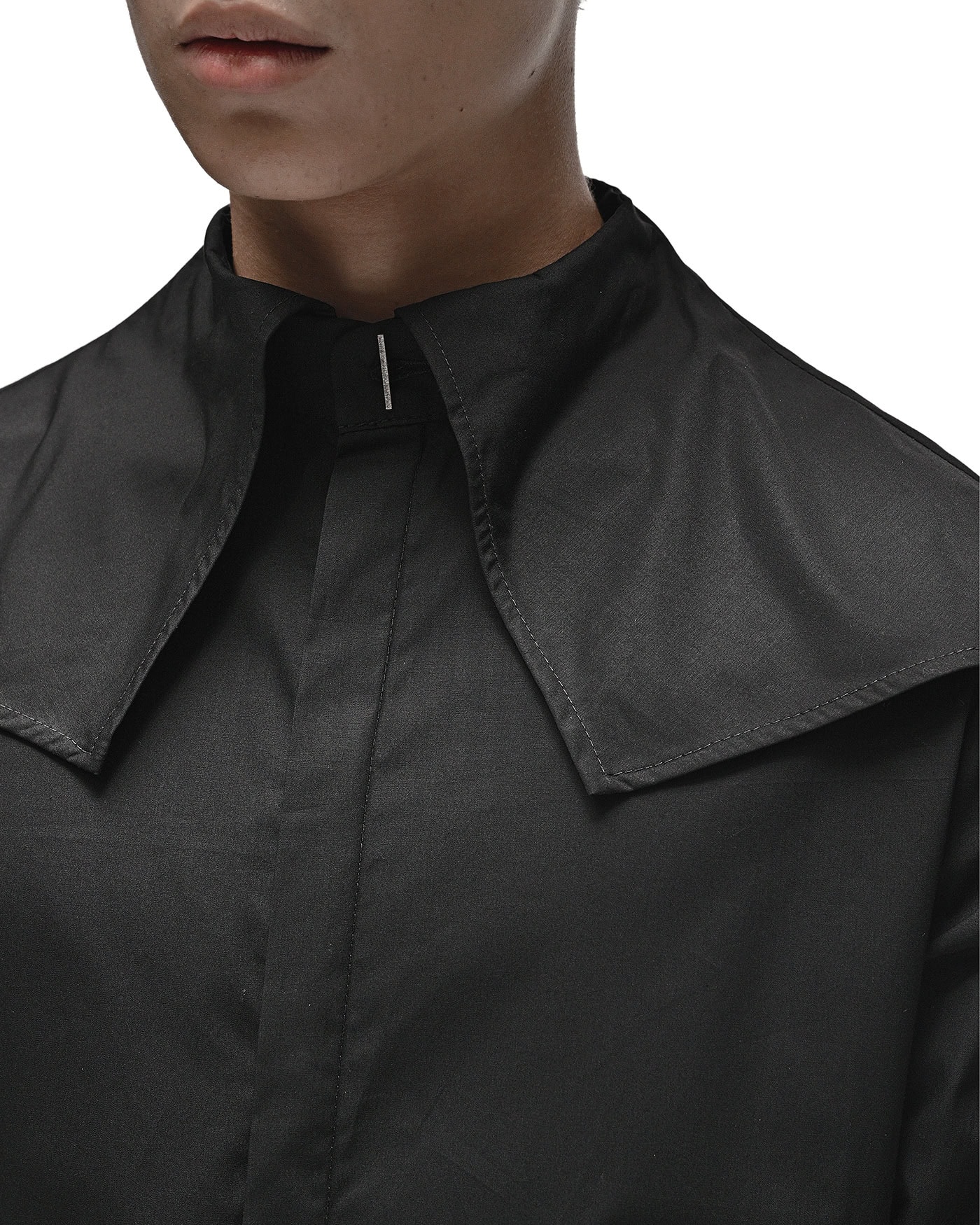 Angle Layered Cult Collar Shirt - Image 6