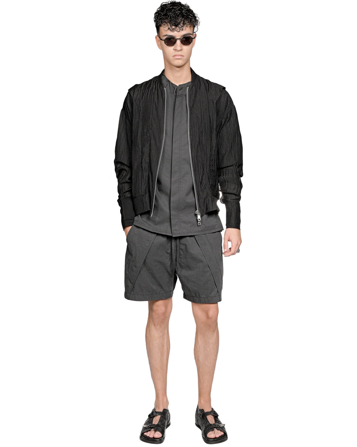 Dense Segment Drawstring Shorts - Image 6