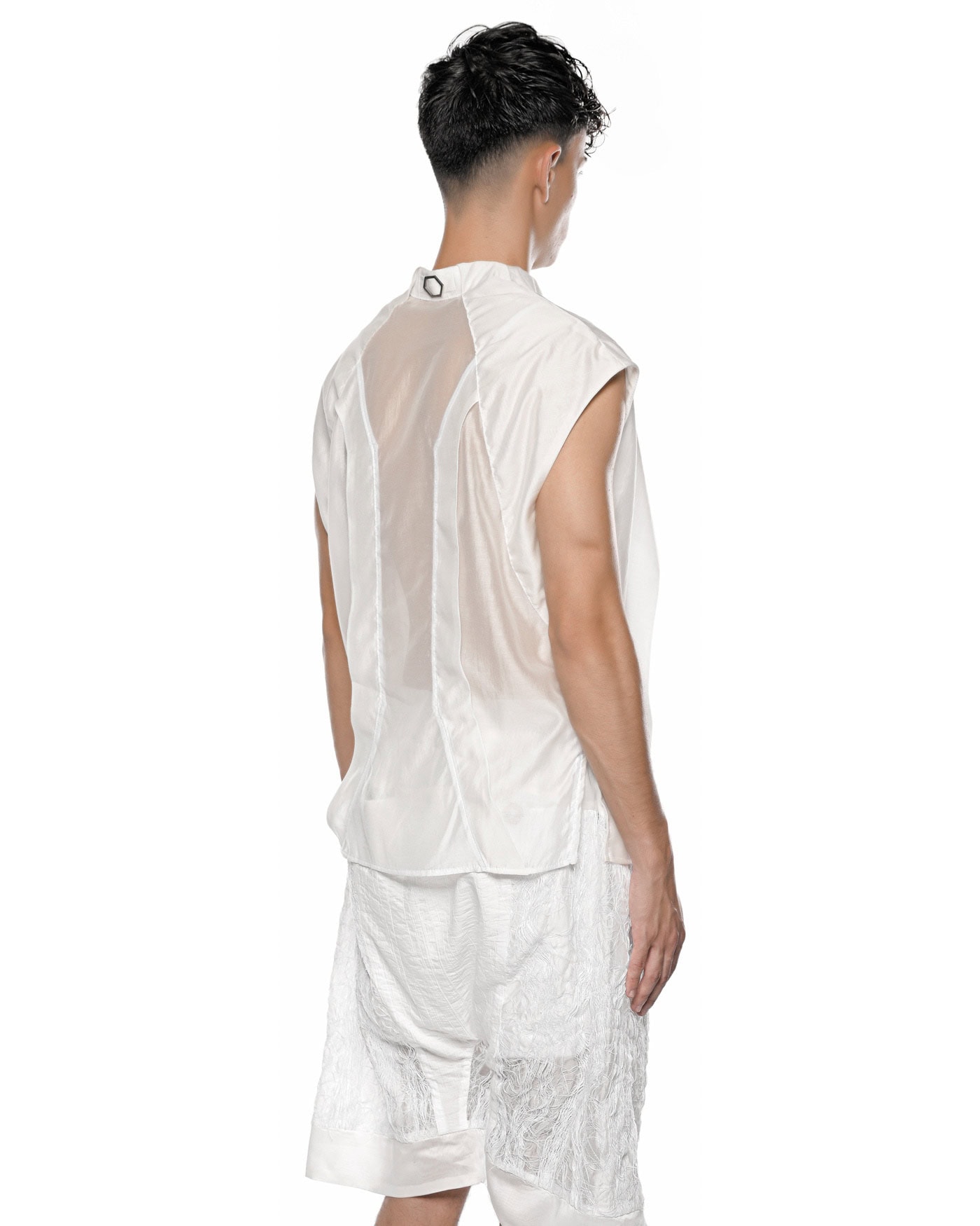 Radiant Sleeveless Bone White Shirt - Image 8