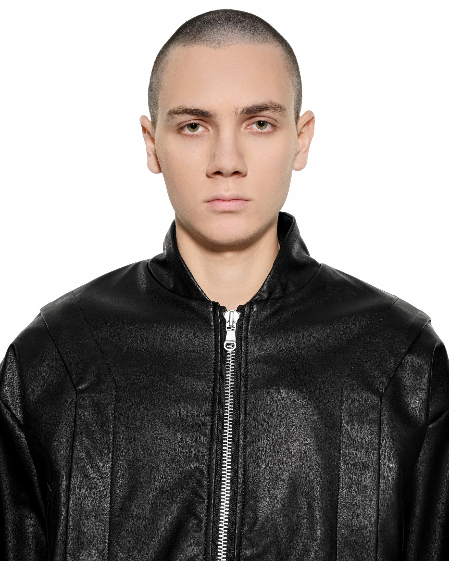 Apex Leather Segment Bomber Jacket - Image 9