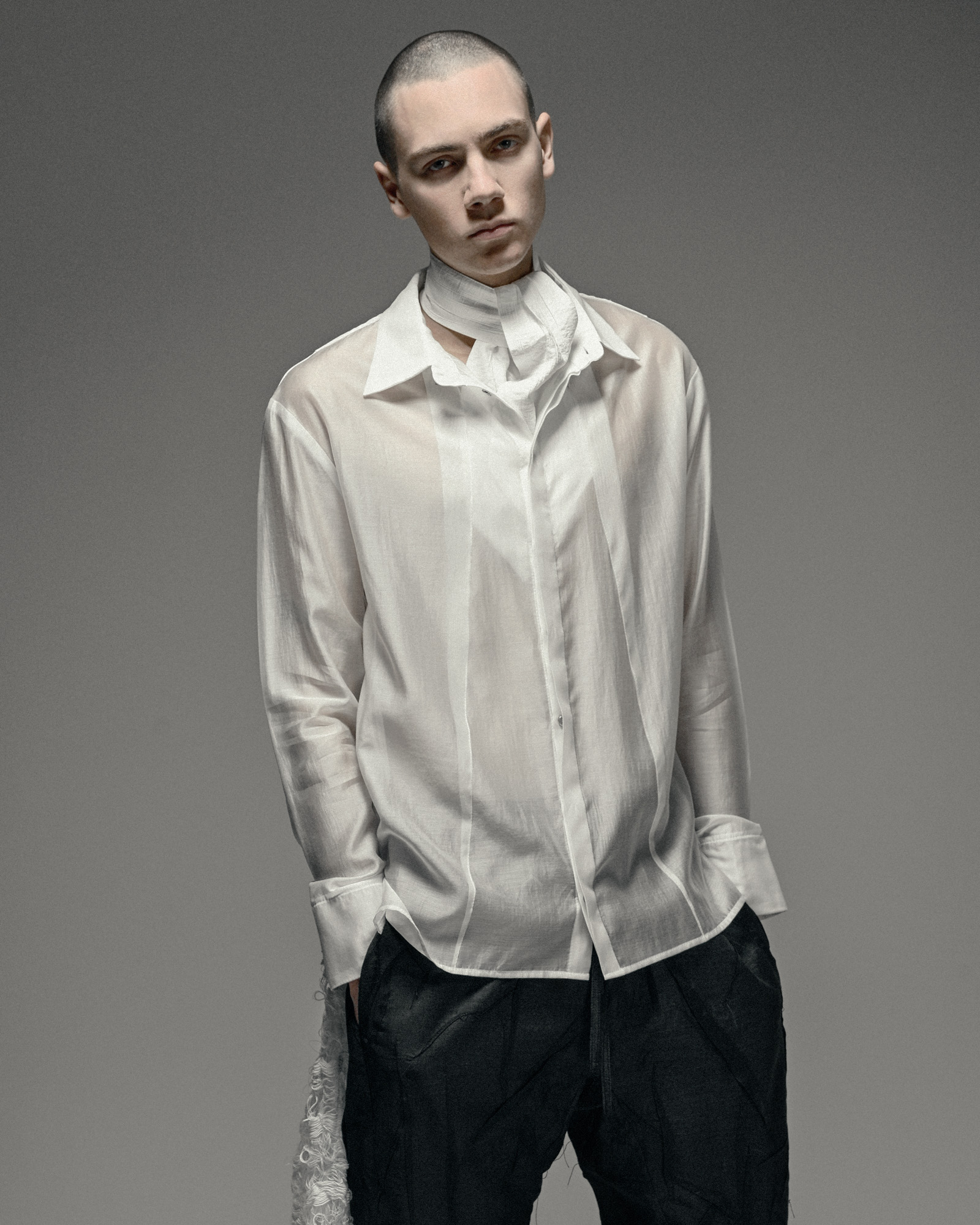 Radiant White Bone Collar Shirt - Image 7