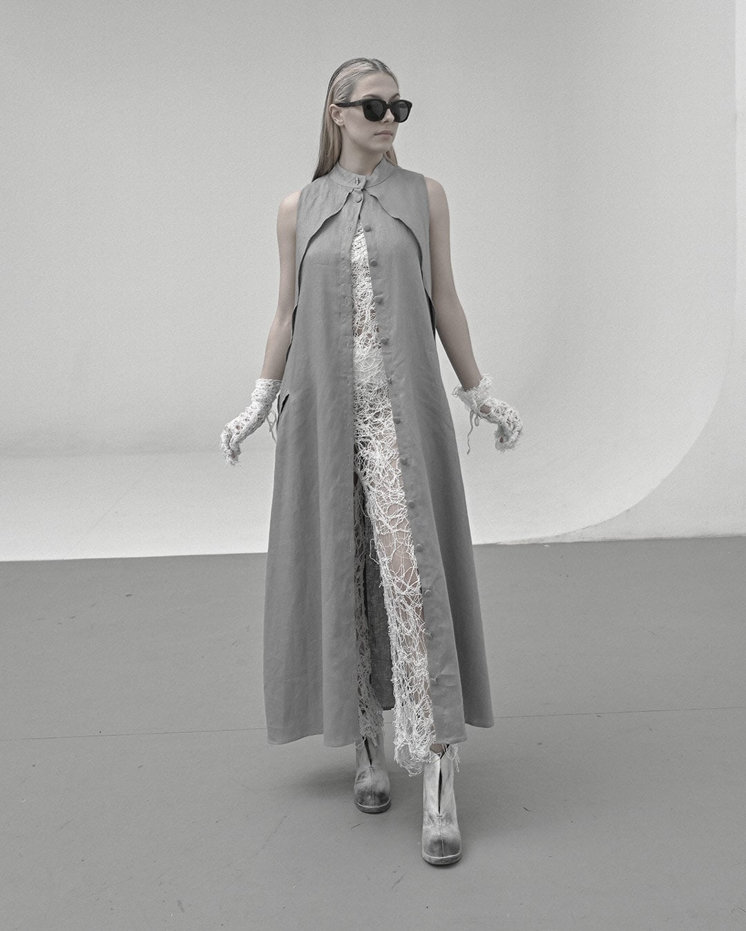 Trigon Layered Linen Dress