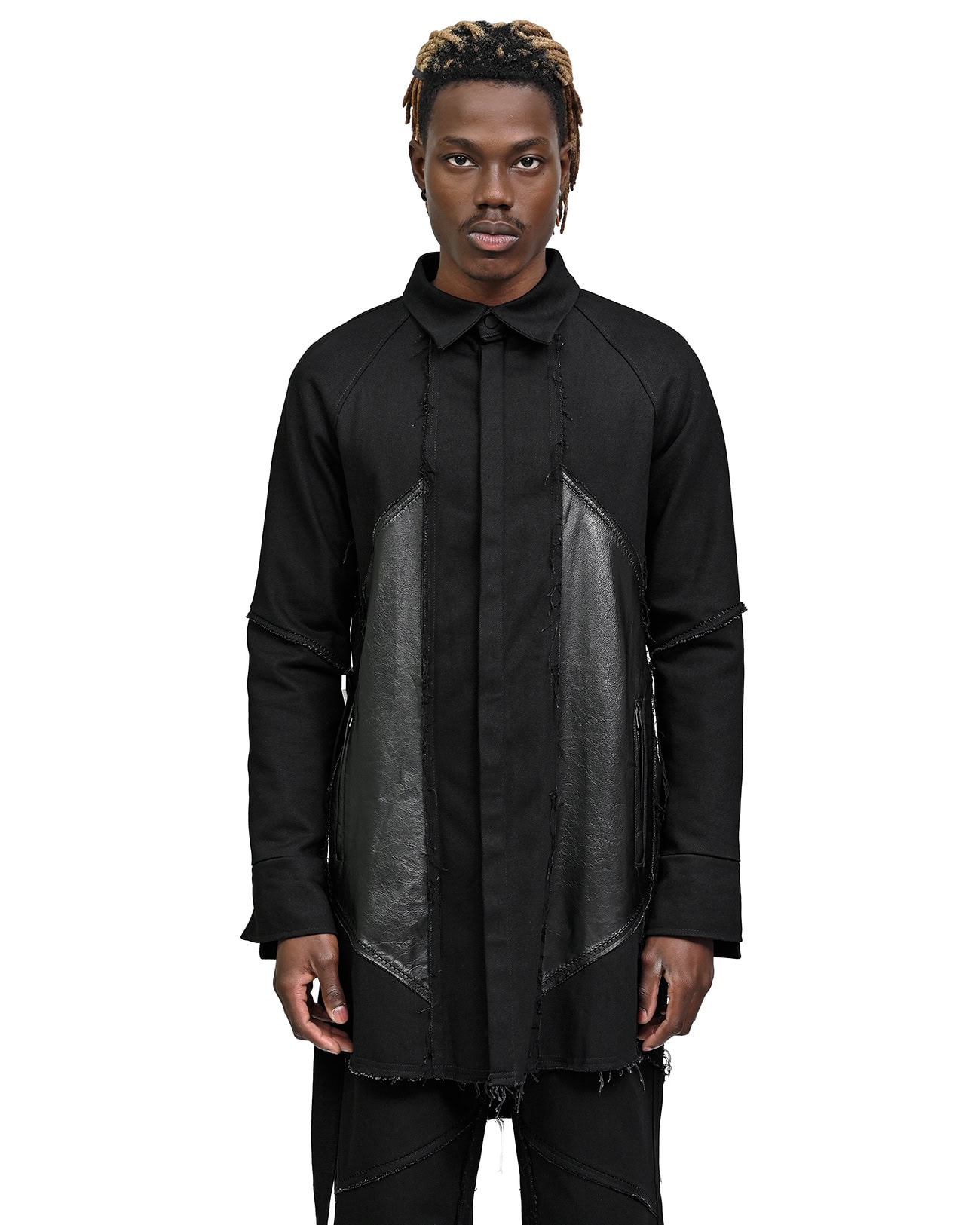 Leather Denim Hexa Shirt Jacket