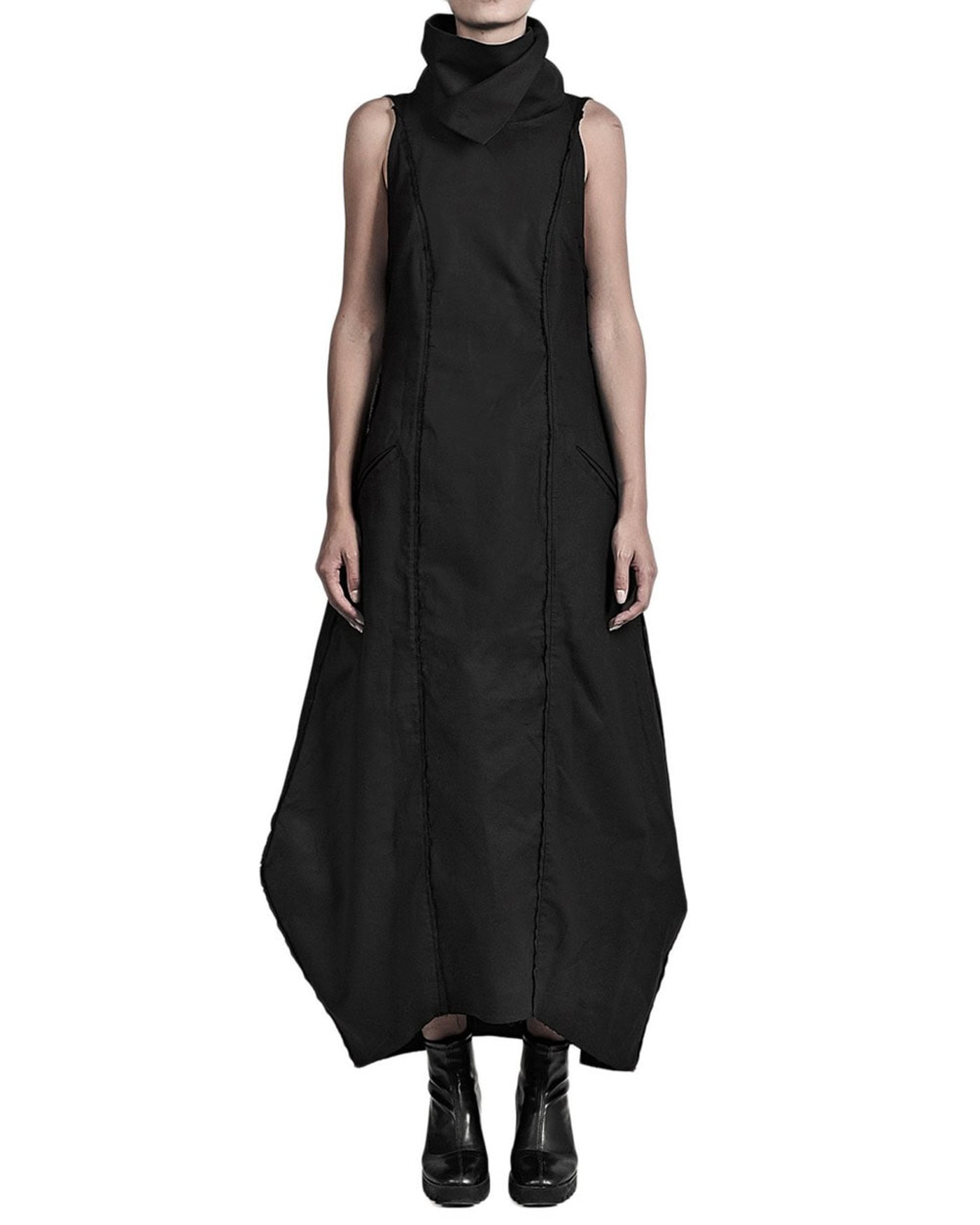 Constructive long collar dress