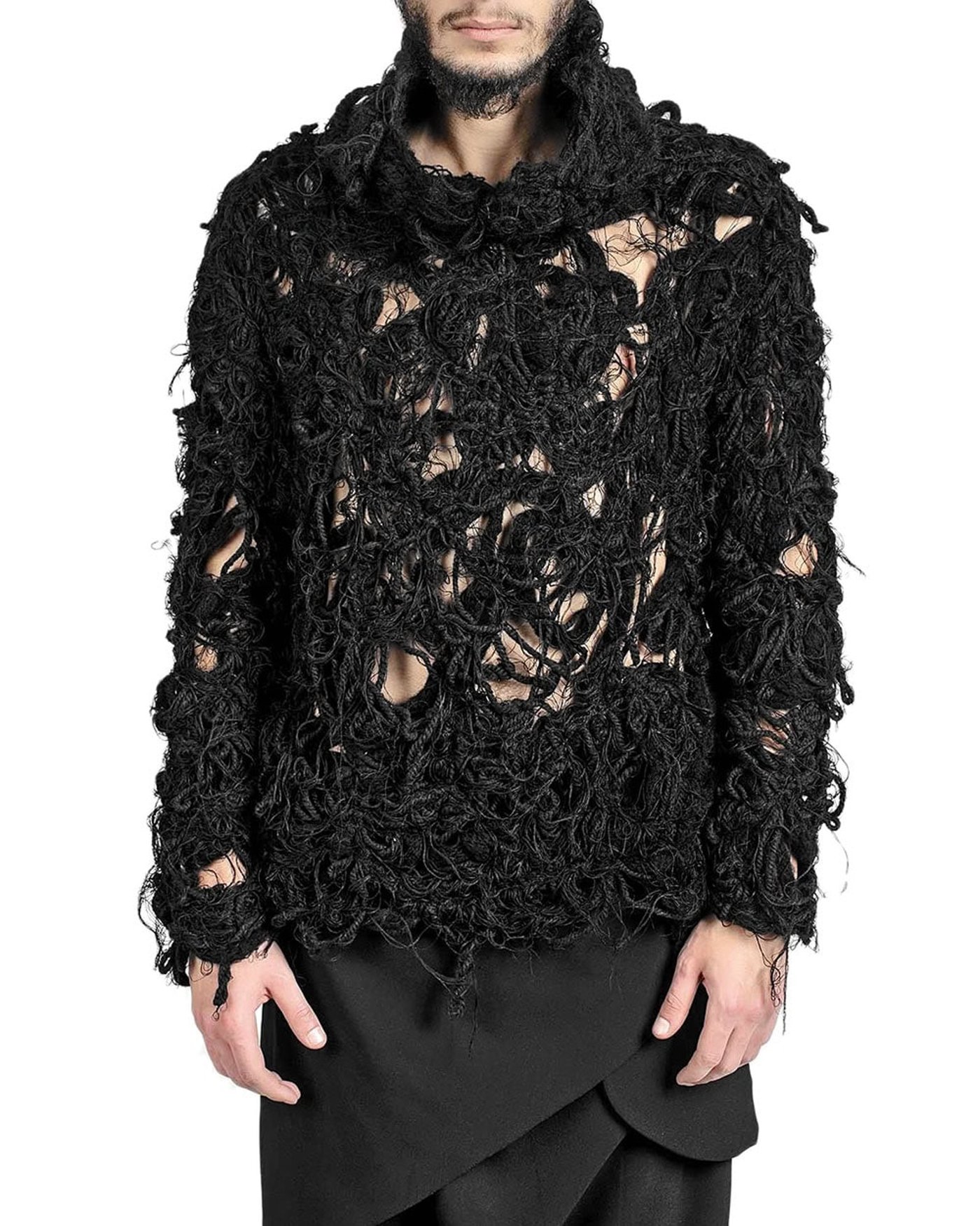 Fiber Bond Wool Turtleneck Sweater