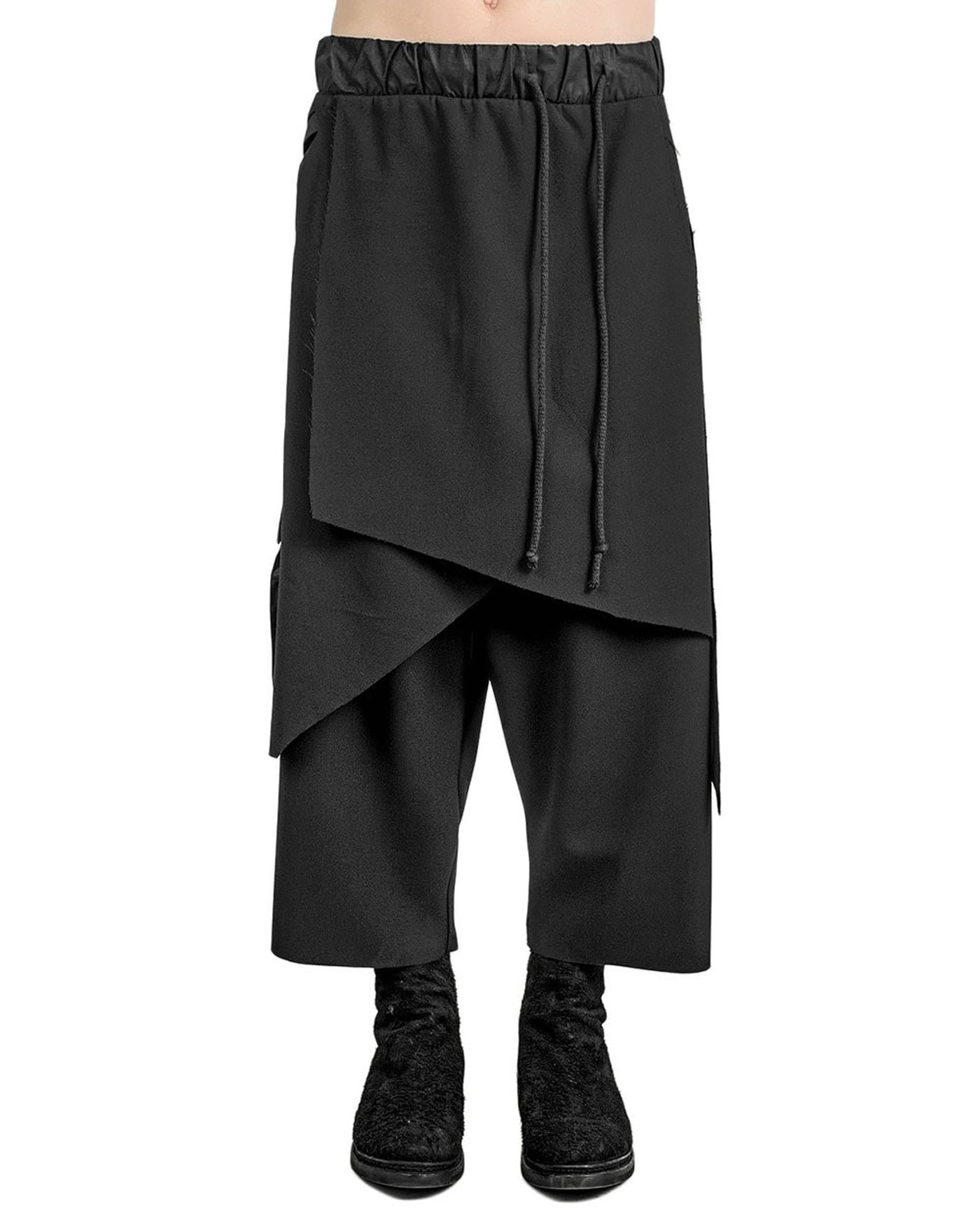 Layered Asymmetric Skirt Pants