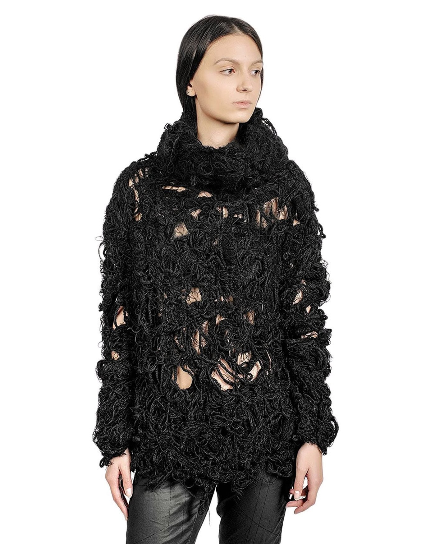 Fiber Bond Wool Turtleneck Sweater