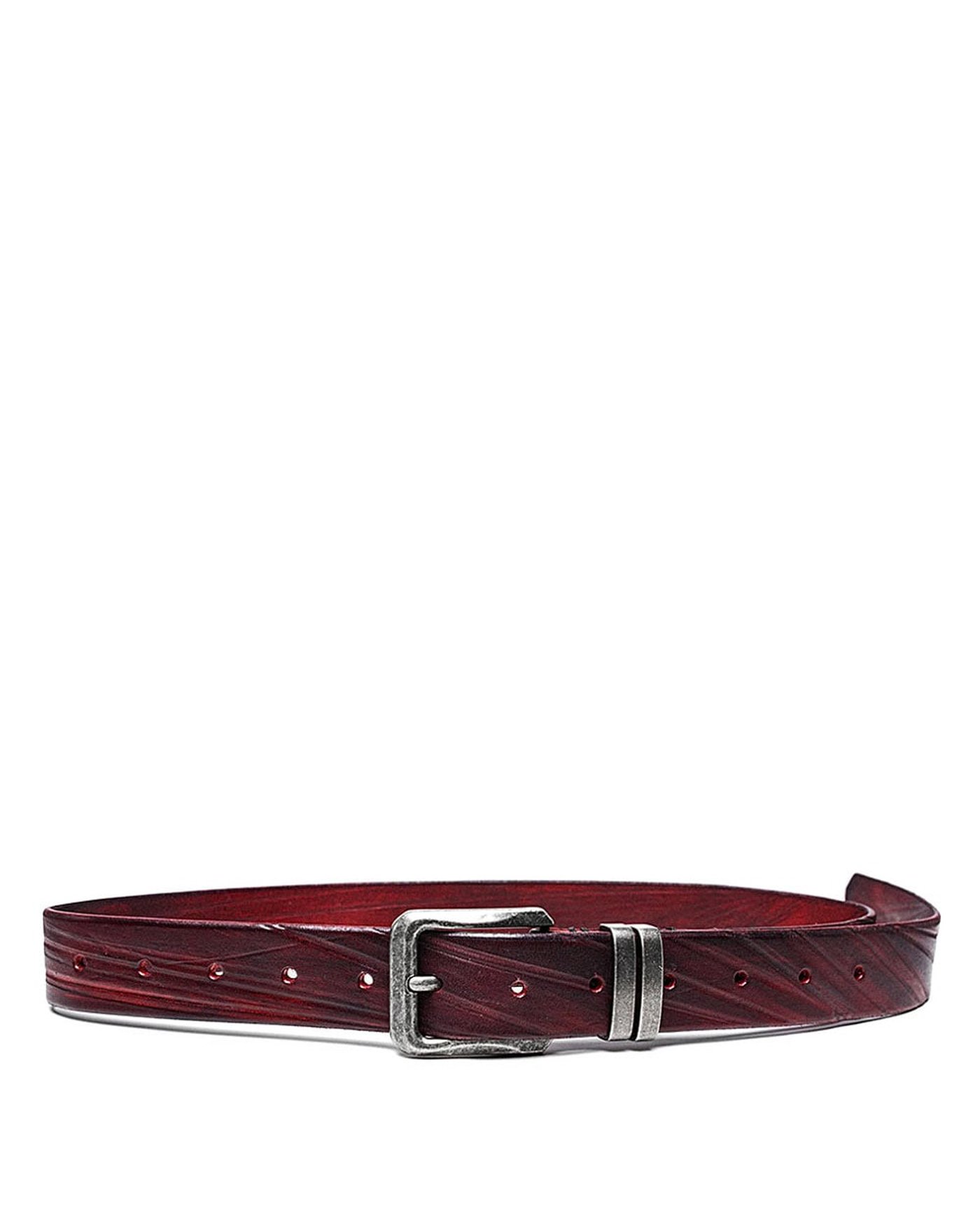 Linear Scar Dyed Red Belt