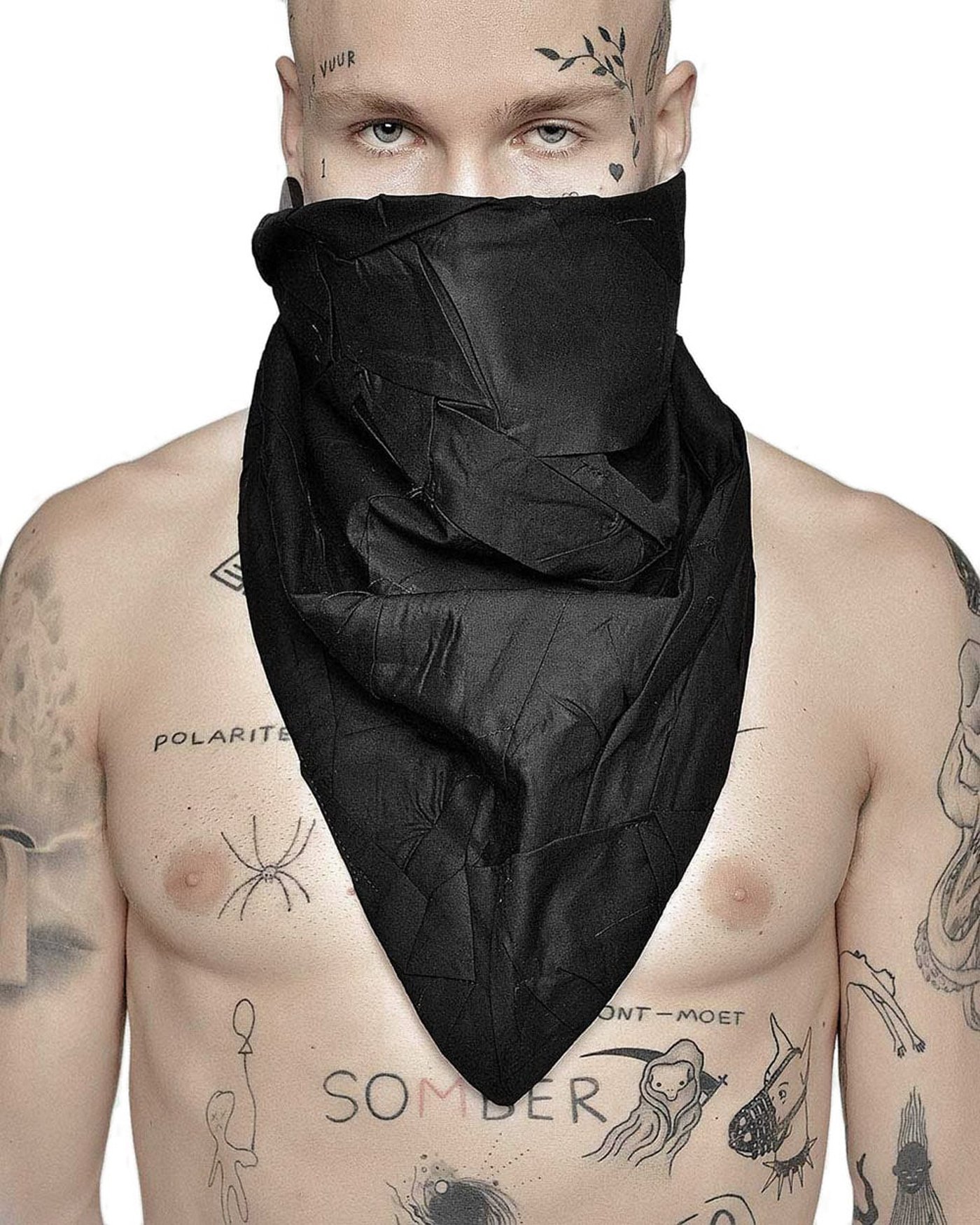 Crushed Triangle Scarf Headpiece