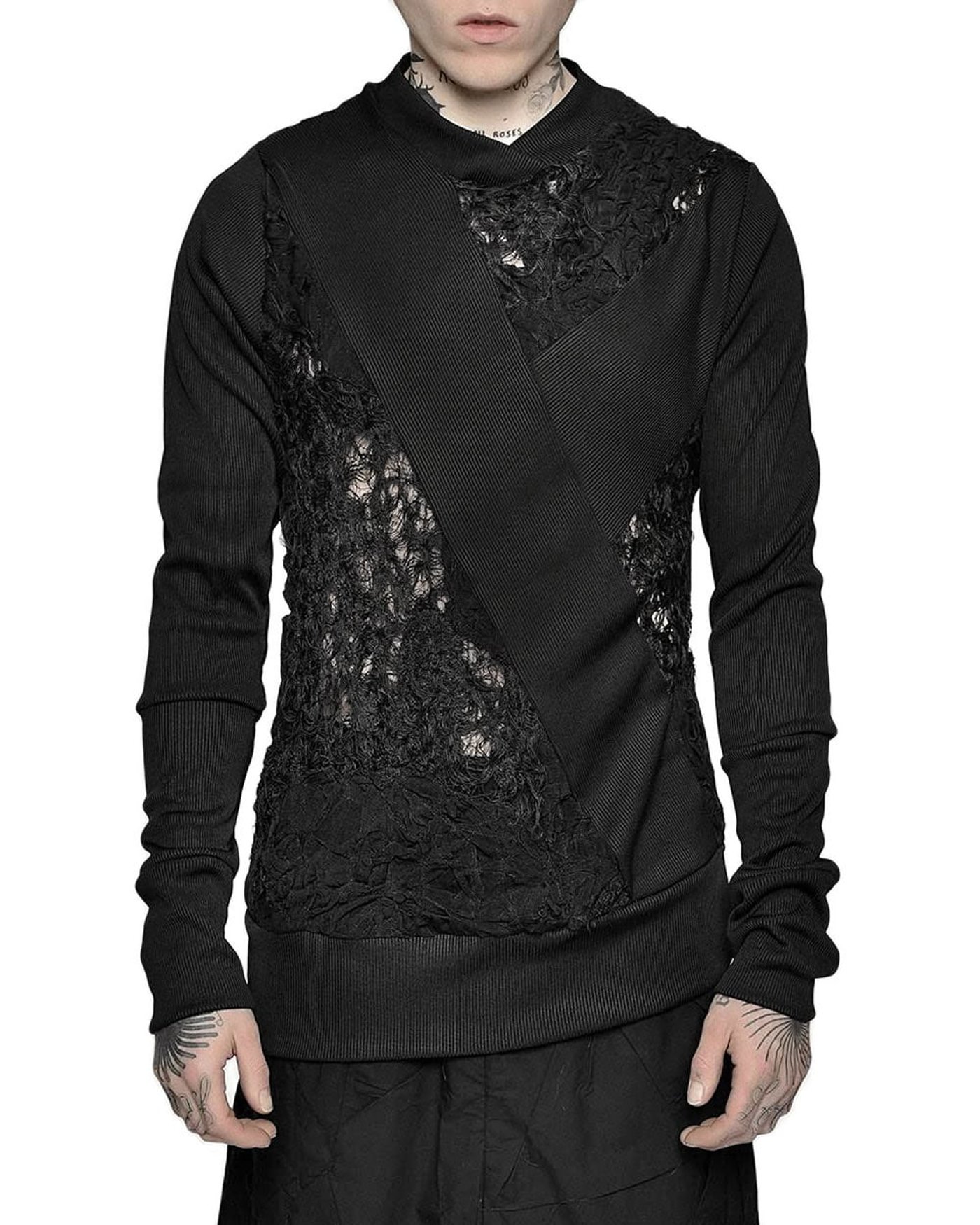 Fiber Bond Panel Contrast Sweater