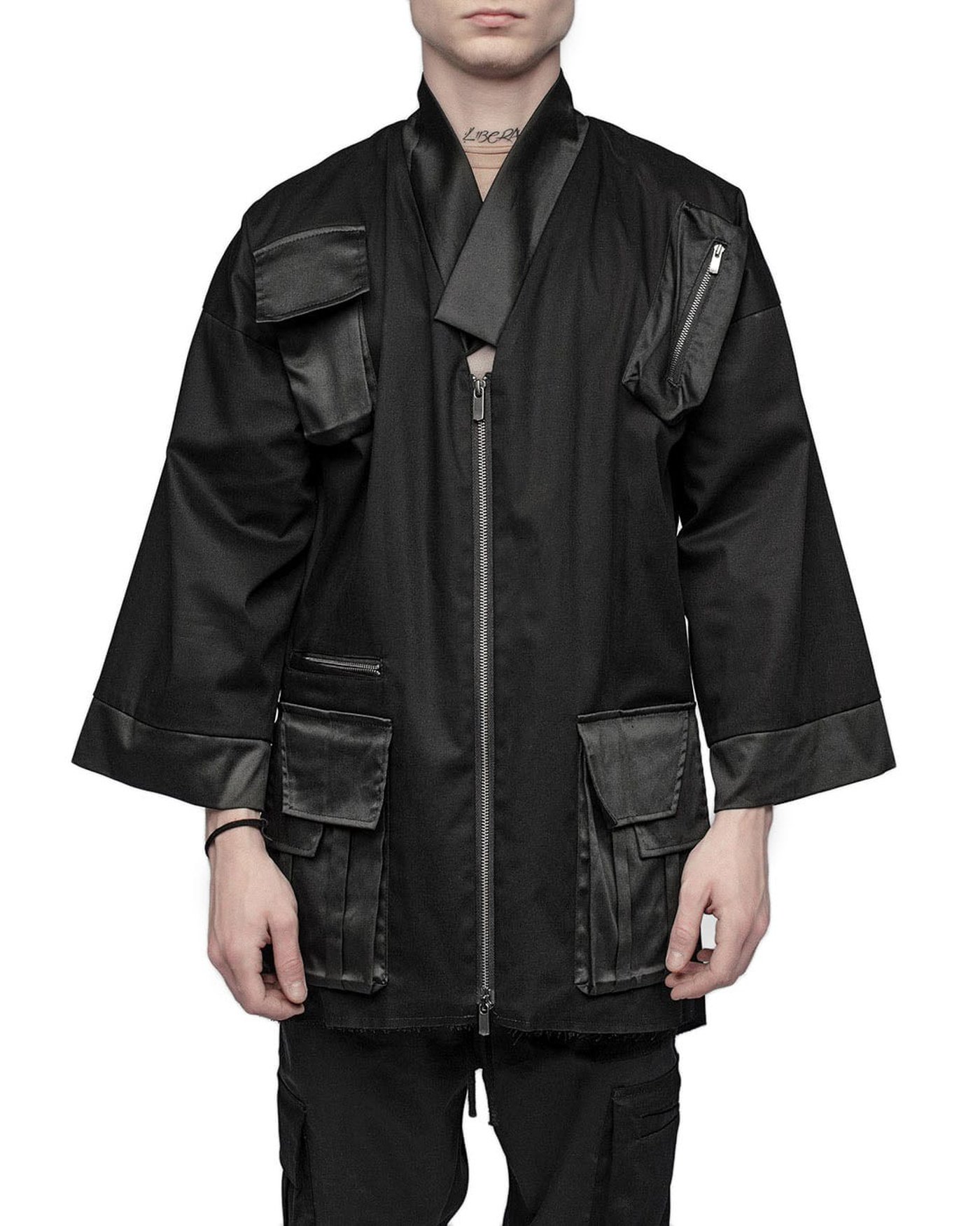Cargo Utility Crop Kimono Jacket