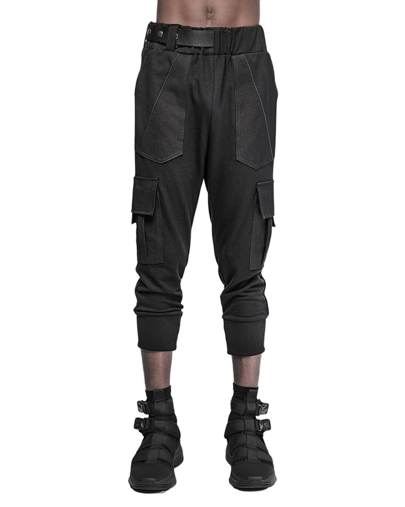 Cropped Cargo Multi-Pocket Detail Trousers