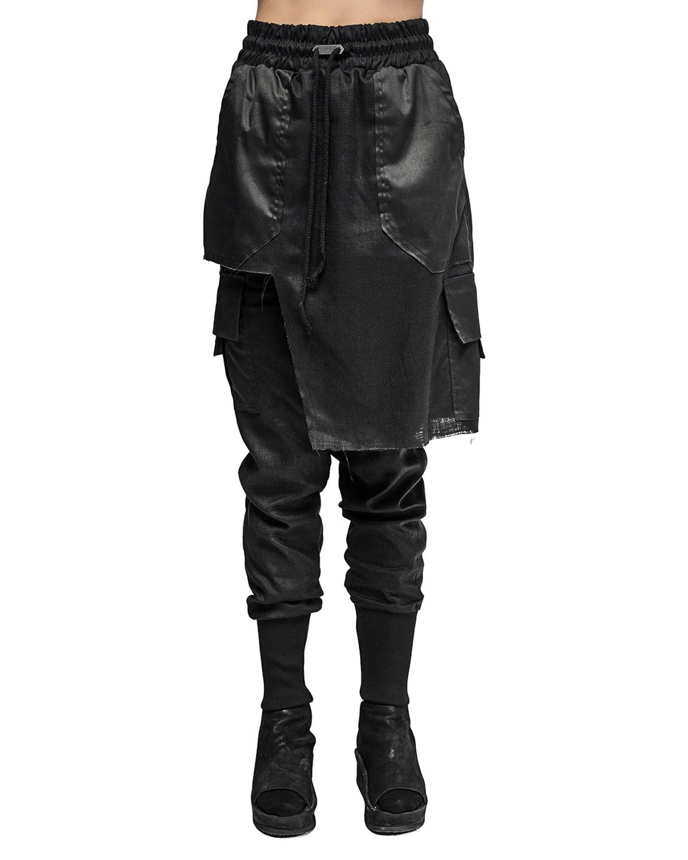 Quark Linen Cargo Layered Skirt Trousers