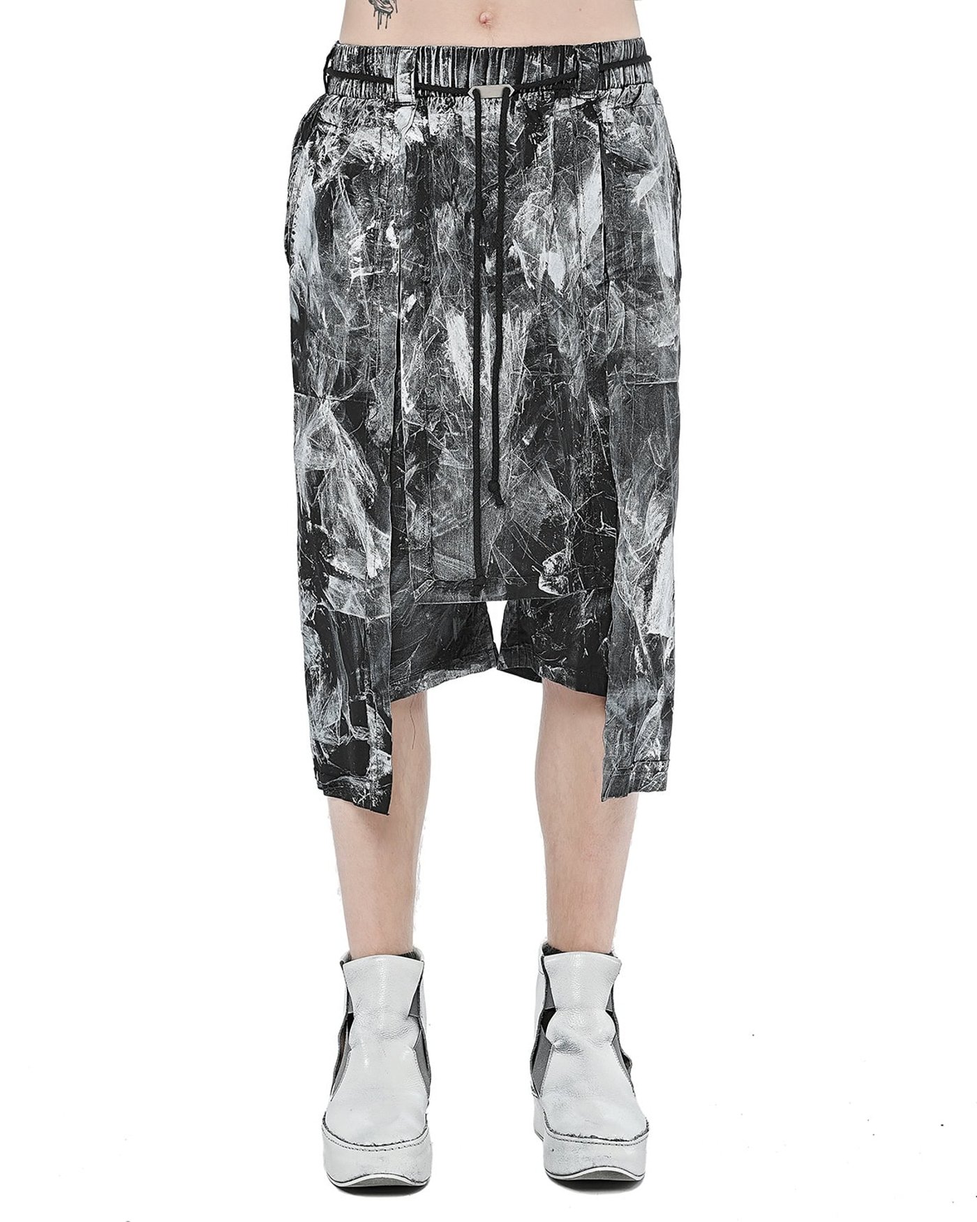 Layered Paneled Object Coated Shorts