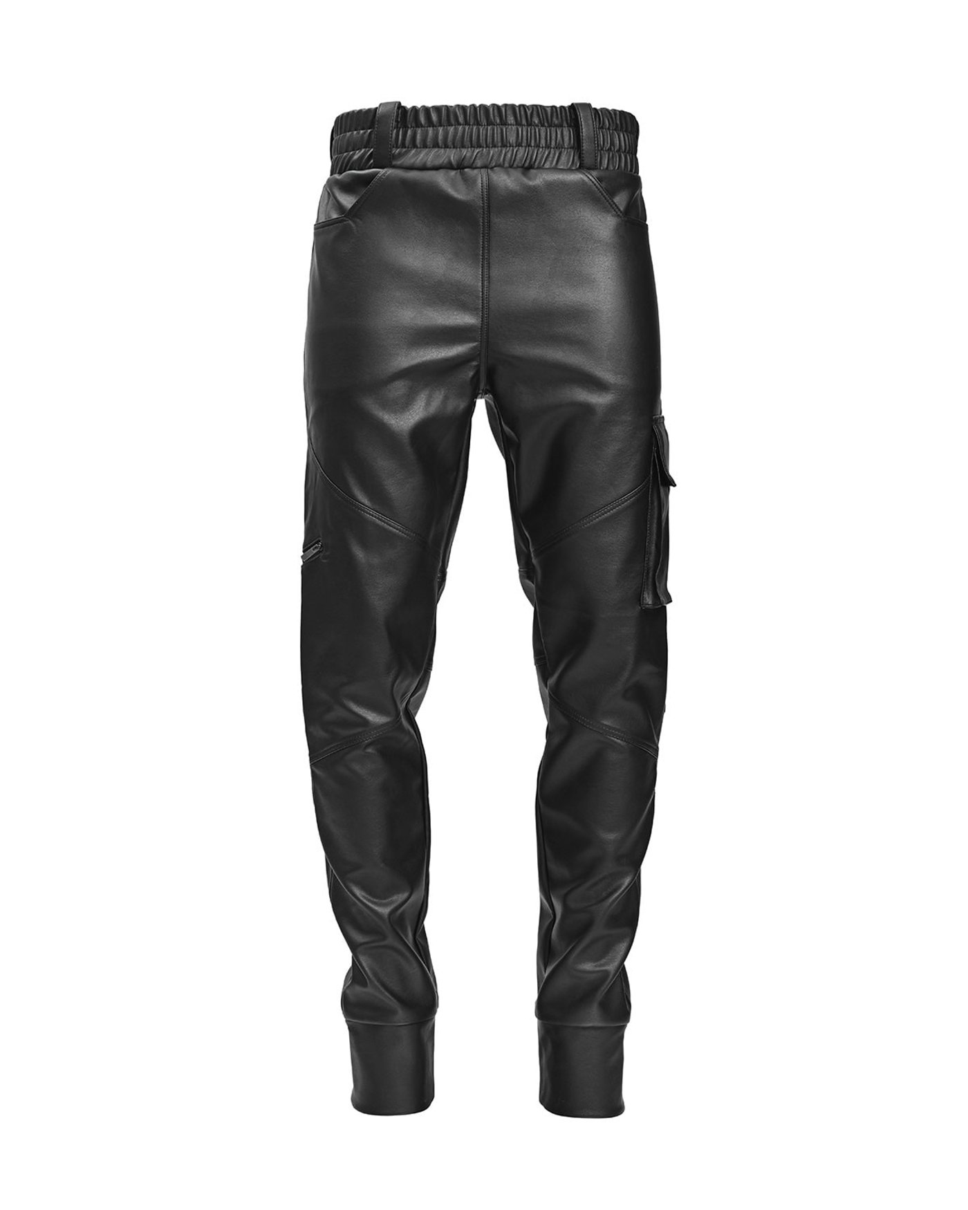 SPIRAL COATED CARGO BIKER TROUSERS