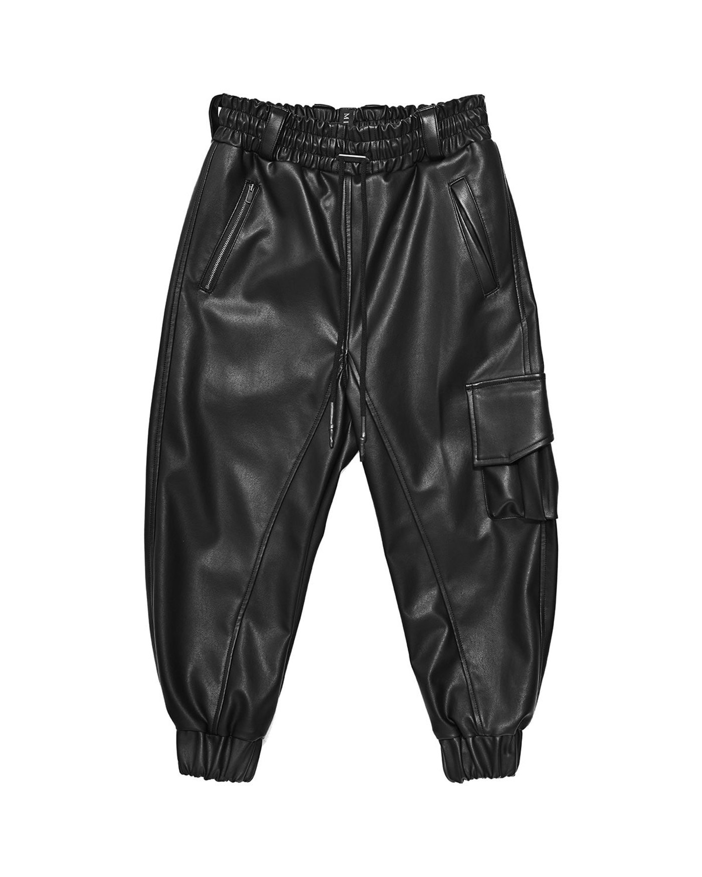 Leather Curve Cargo Vegan Pants