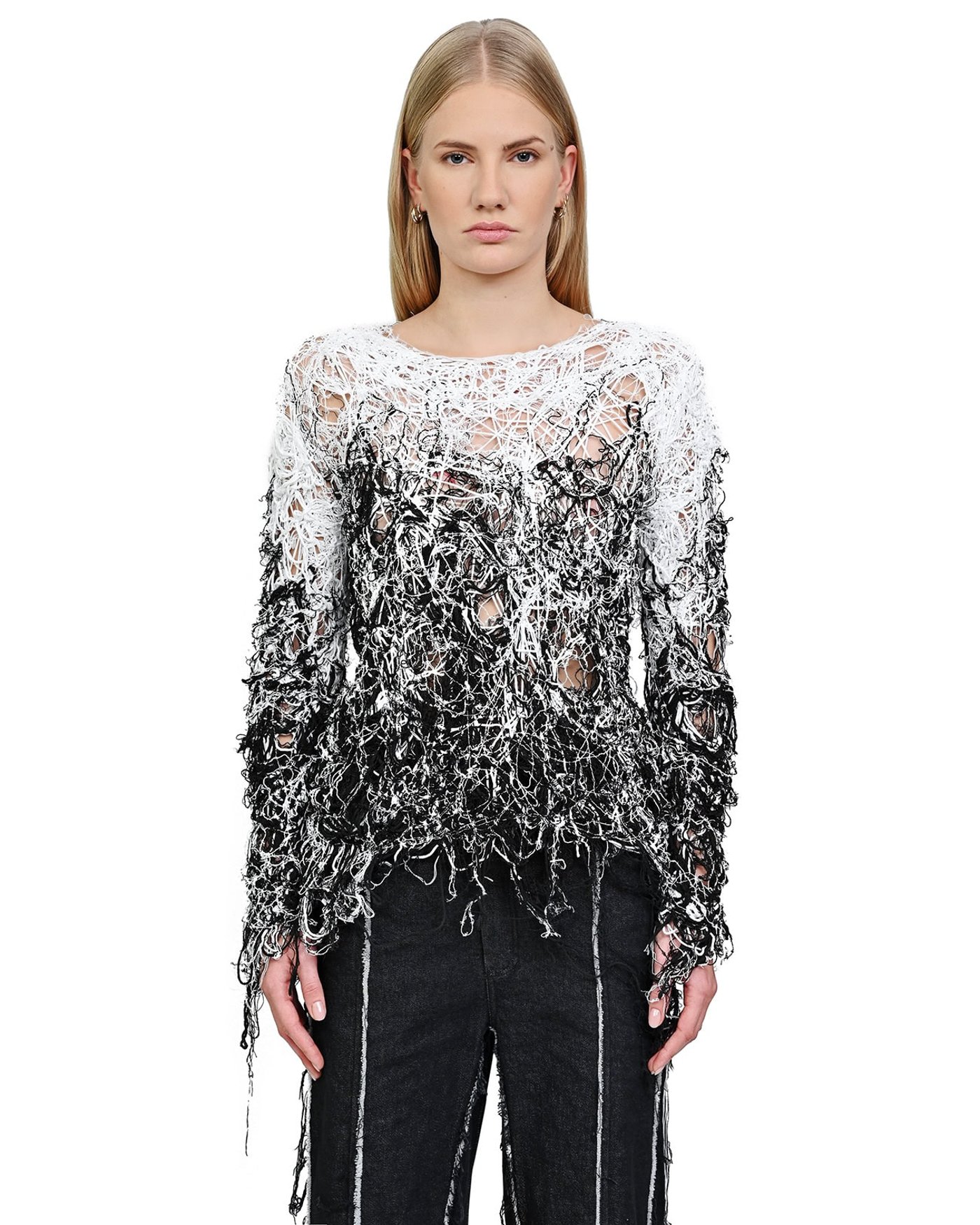 Fiber Bond String Contrast Sweater