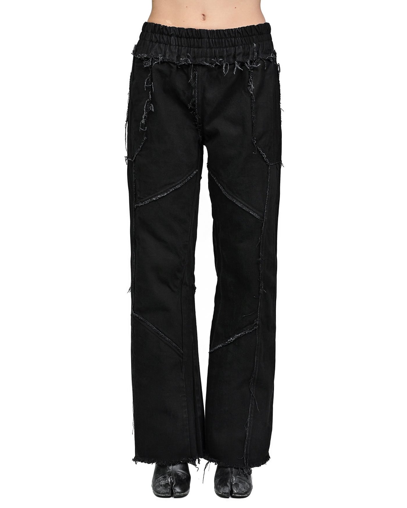 String Denim Wash Segment Trousers