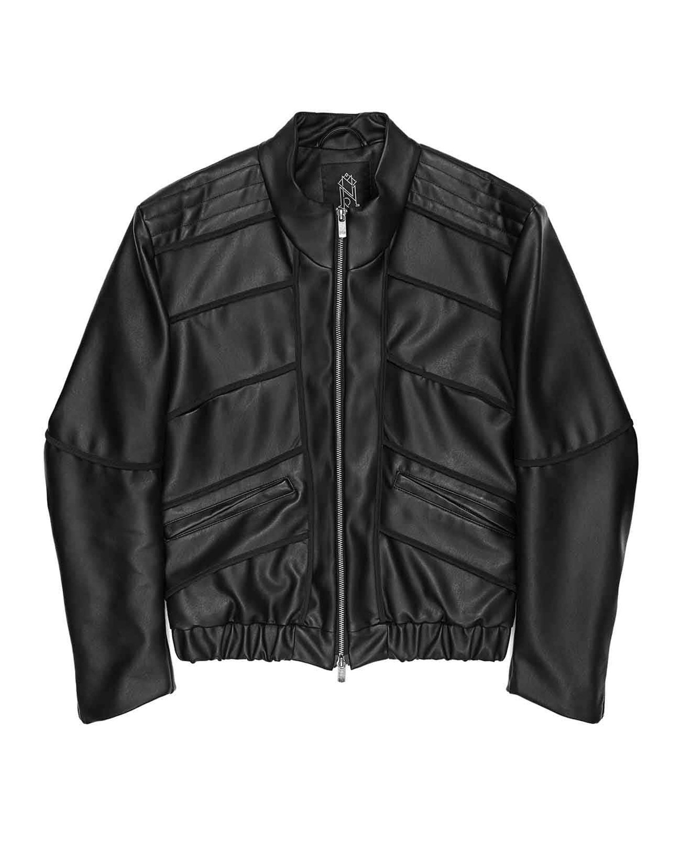 Particle Cut Leather Biker Jacket