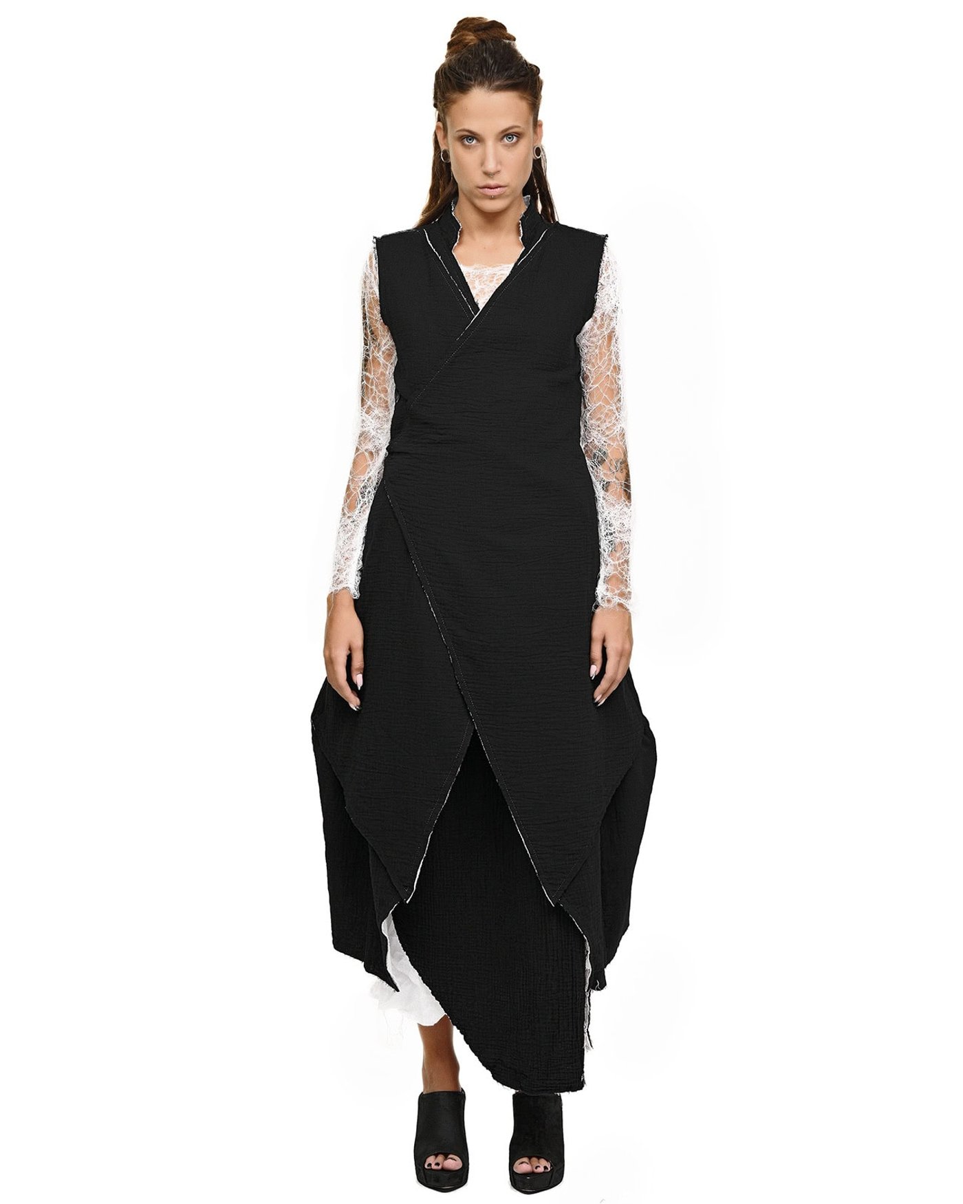 Contrast Draped Soft Cardigan