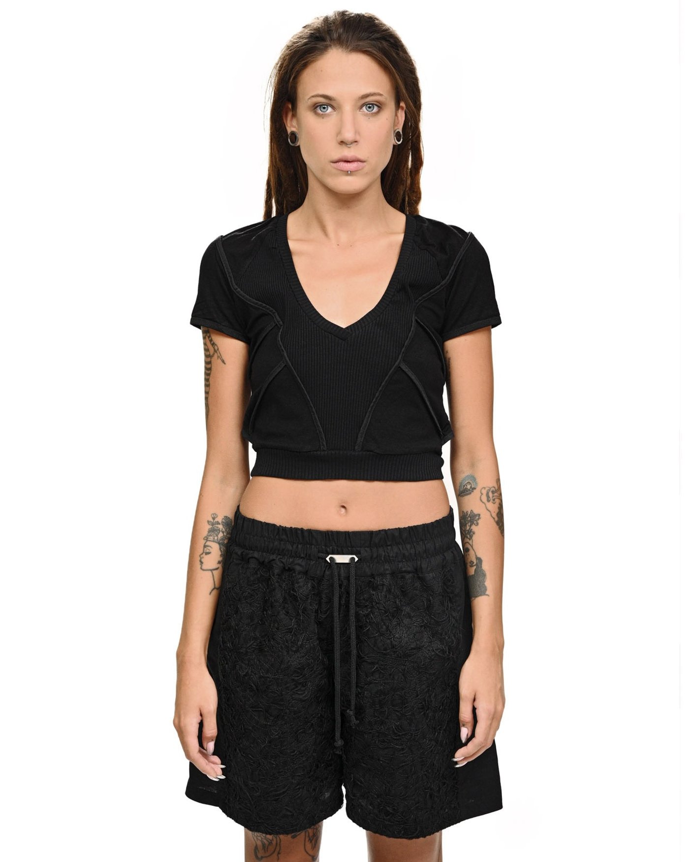 Particle Short Sleeve Angled Top