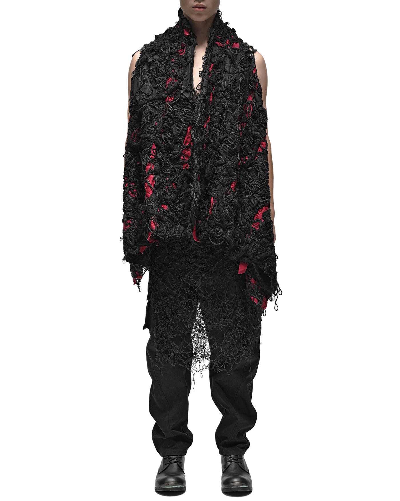 Fiber Bond Patch Volume Sleeveless Cardigan