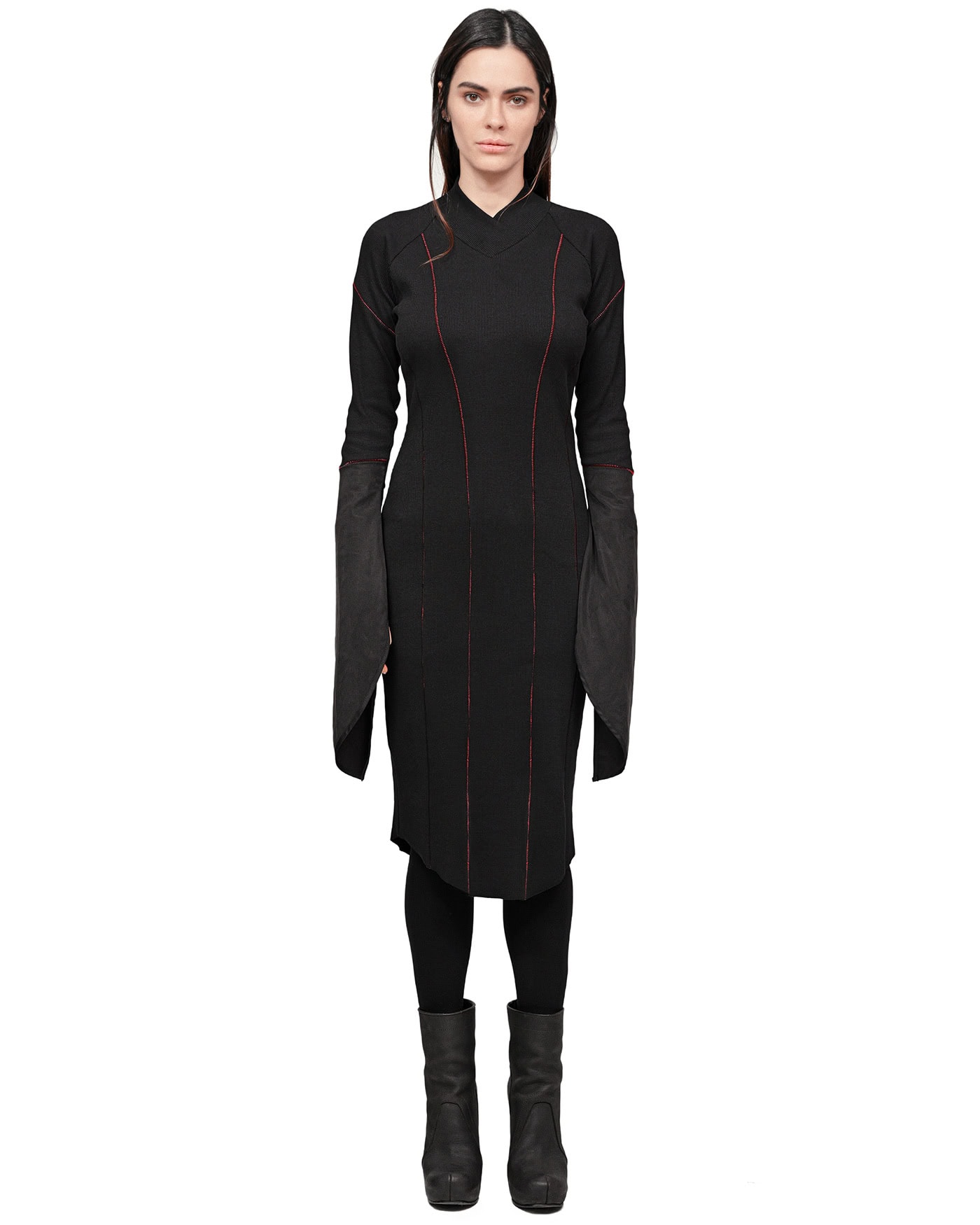 Rib Knit Lilium Turtleneck Dress