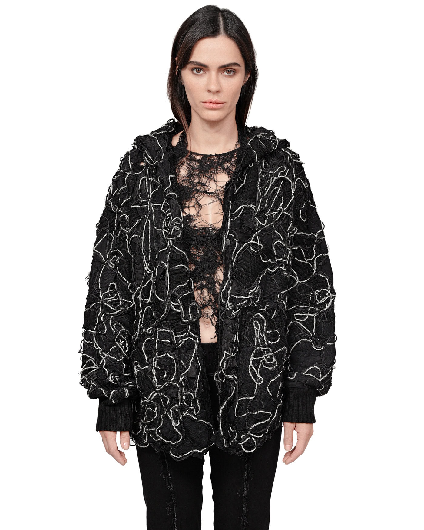 Fiber Bond Ashes Hooded Cardigan