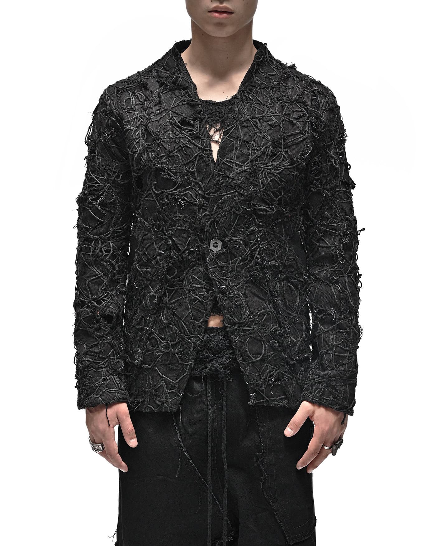 Fiber Bond Patchwork Denim Blazer