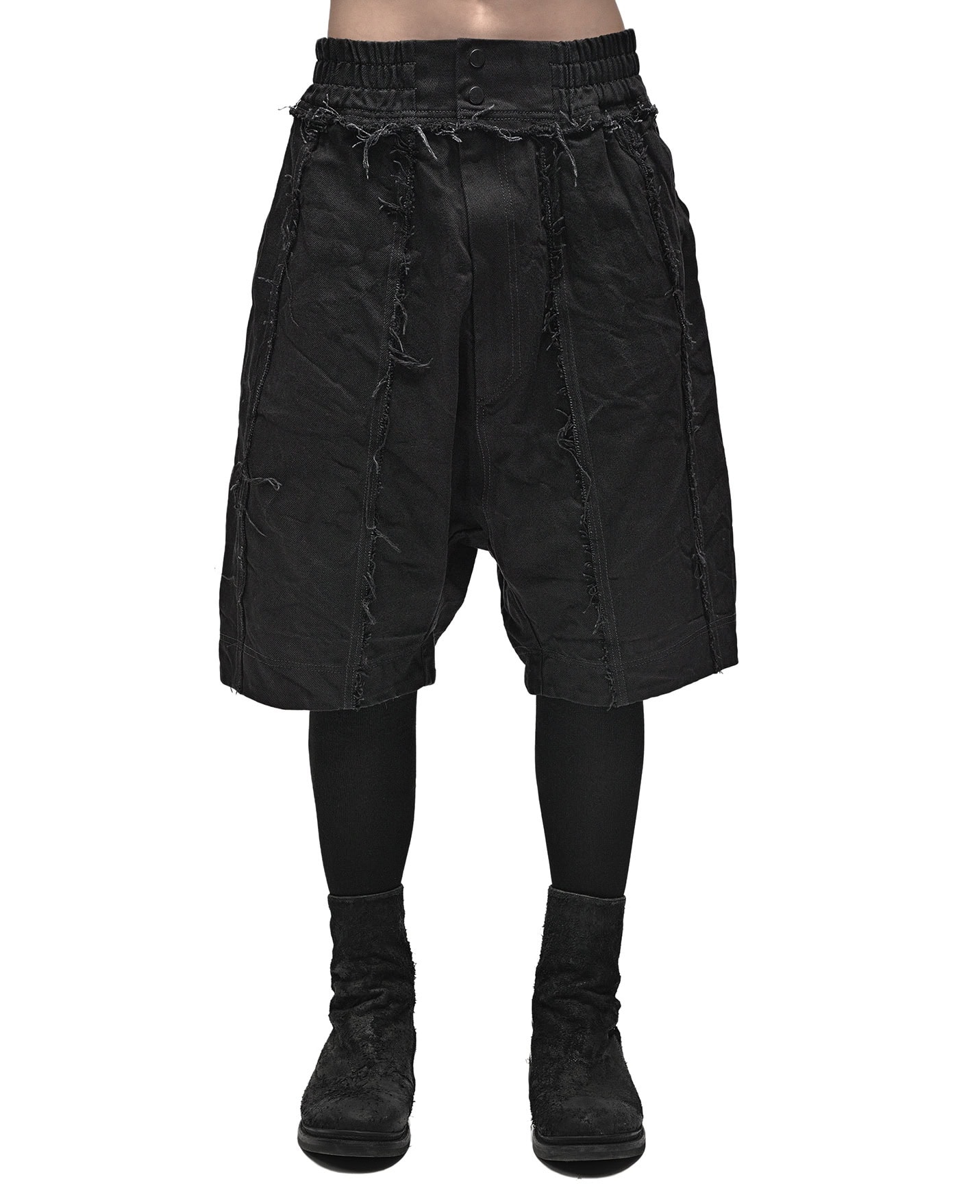 Multi-Cut Denim Washed Construct Shorts