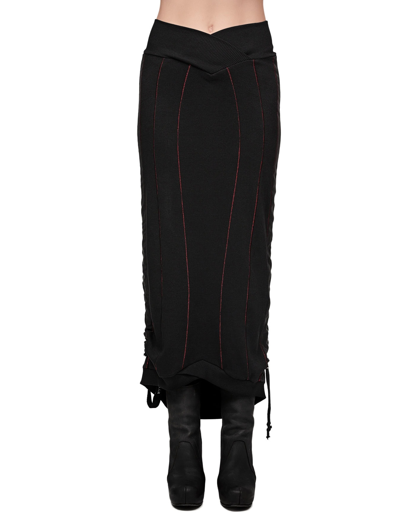 Rib Knit Scar Stitch Transform Skirt