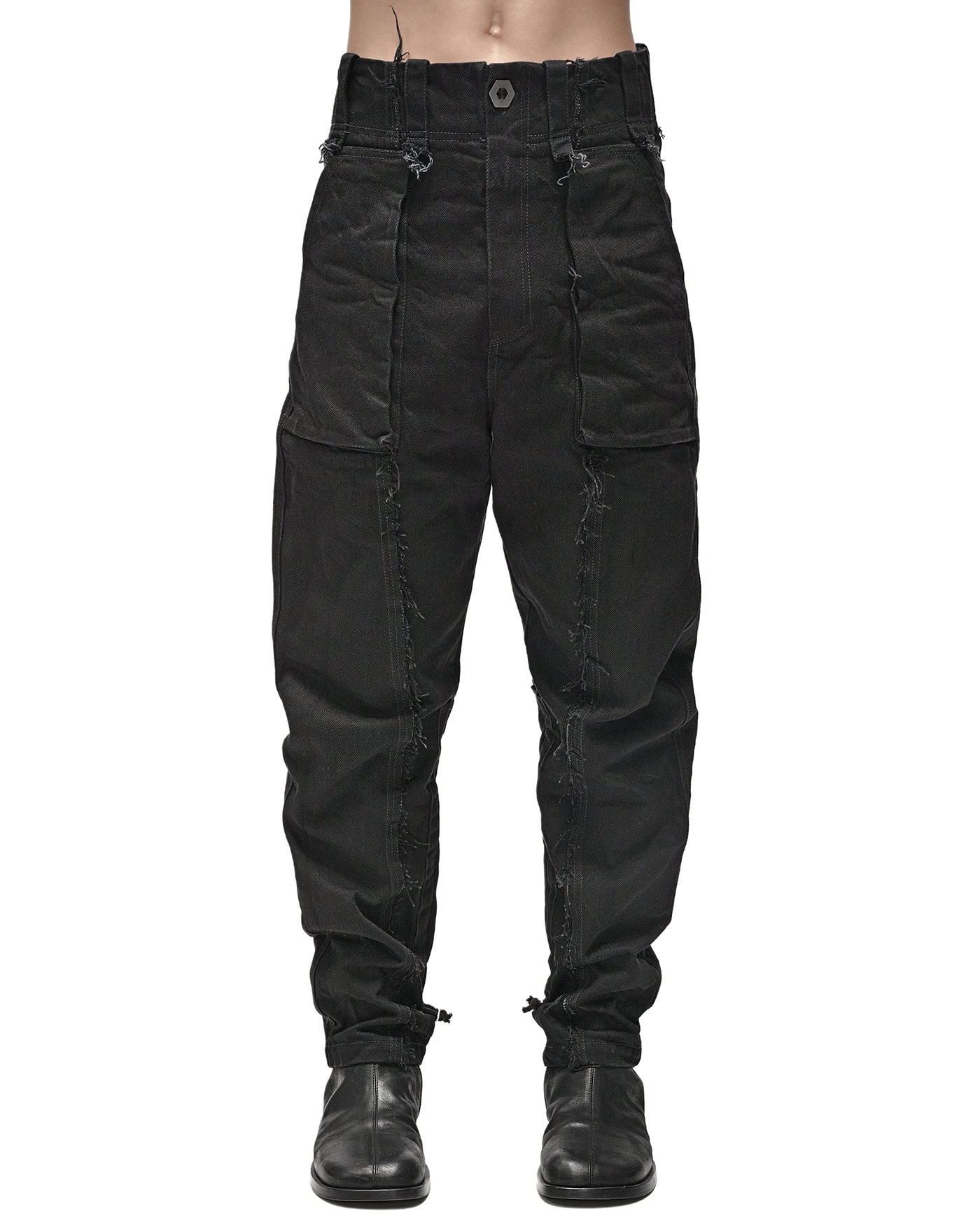 Tapered Denim Wash Construct Pants