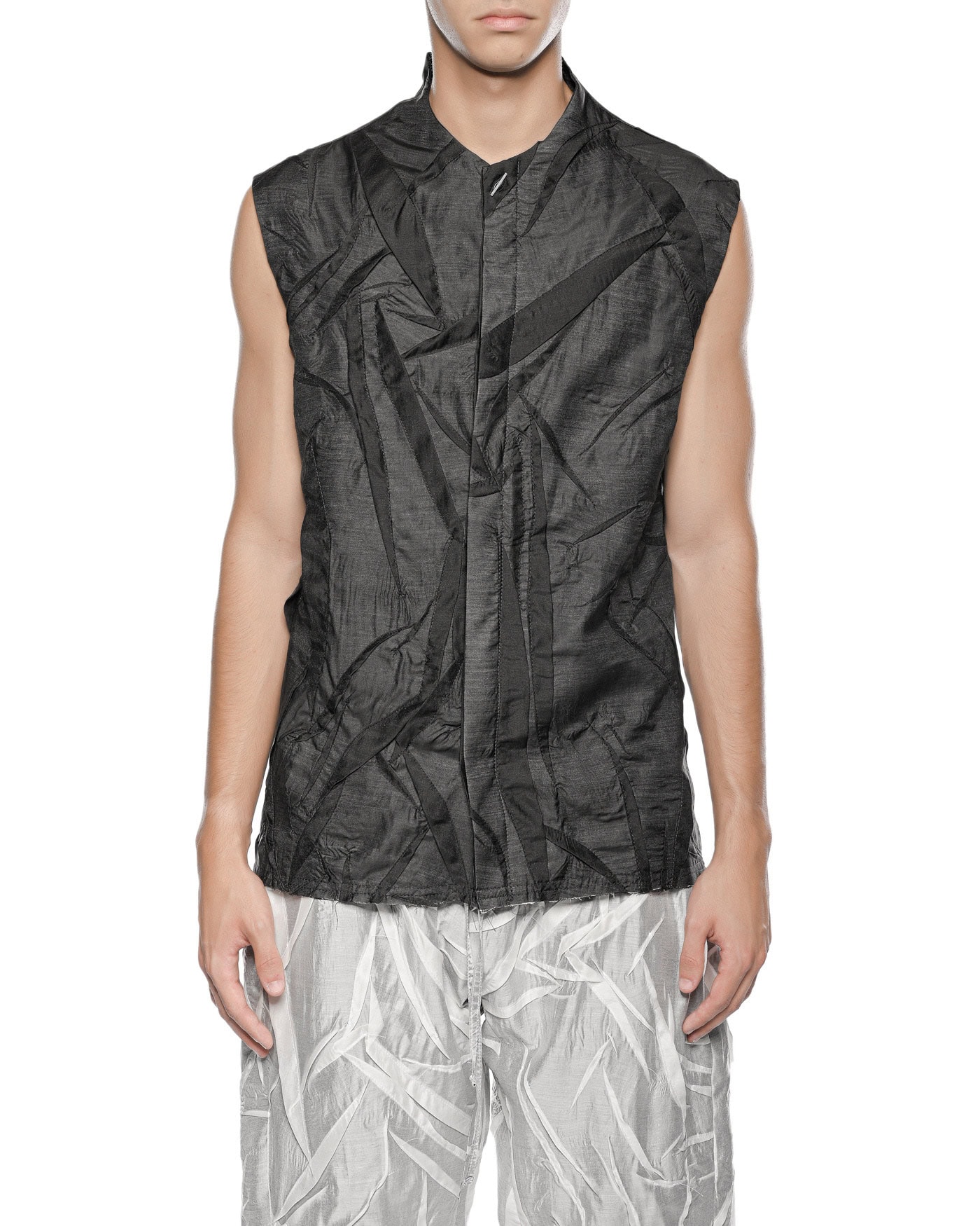 Diffuse Crushed Sleeveless Shirt