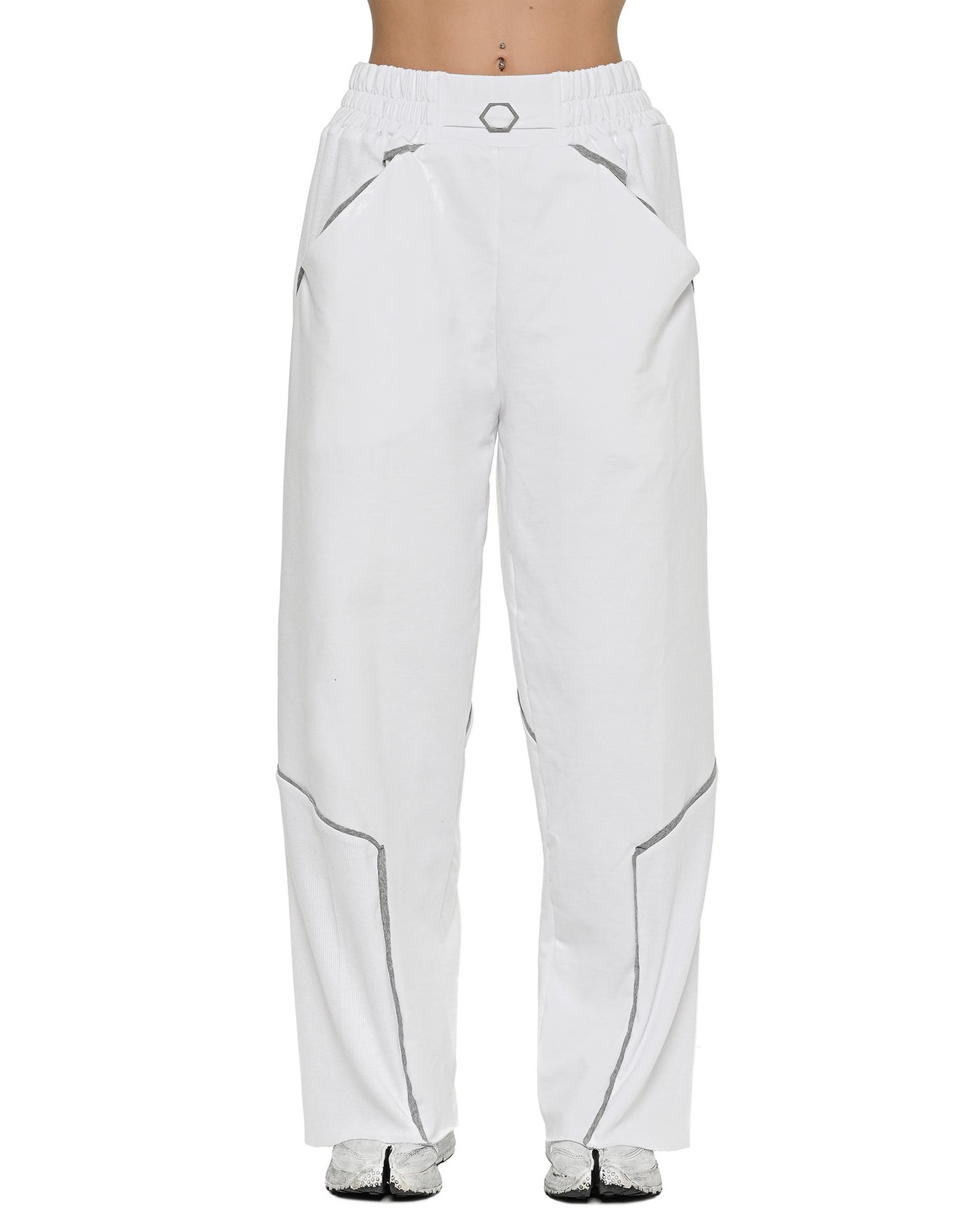 Cluster White Flare Pants