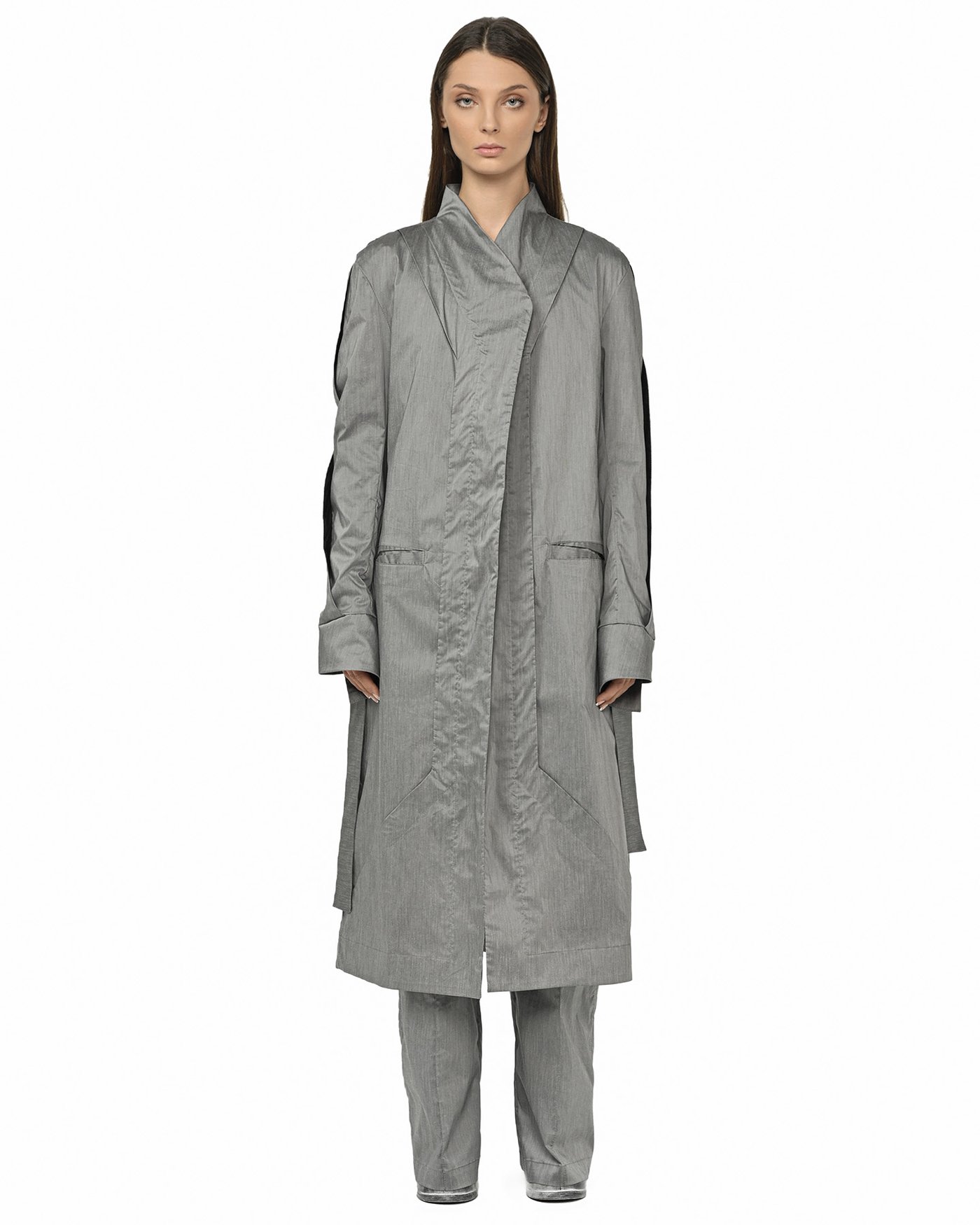 Gravity Grey Deconstruct Trench Coat
