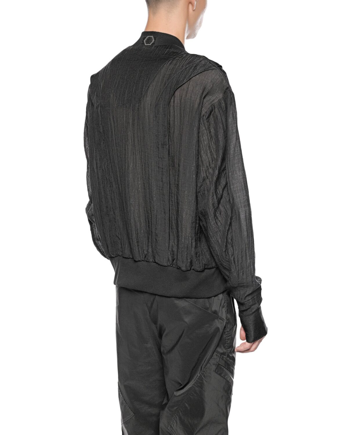 MINOAR - Parallax Loose Bomber Jacket, Men's black cotton jacket with multi-panel construction - 7