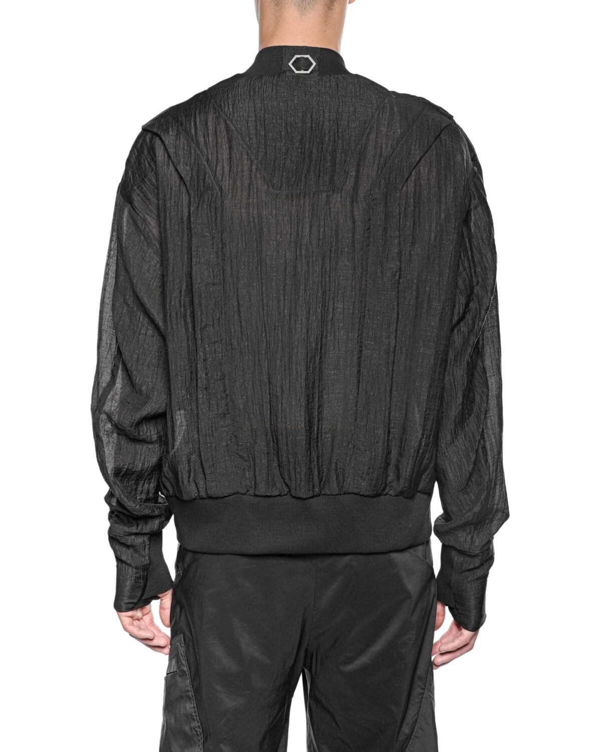 MINOAR - Parallax Loose Bomber Jacket, Men's black cotton jacket with multi-panel construction - 6