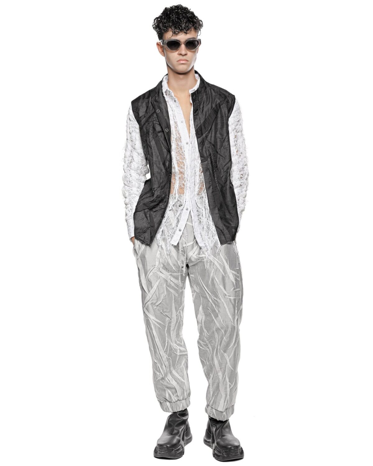 MINOAR - Filamentous Collar Optic Shirt - 9